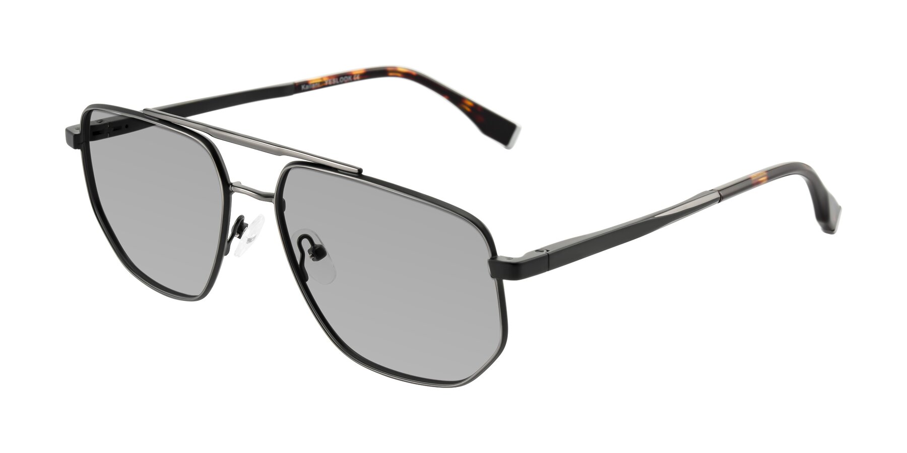 Angle of Kailani in Gunmetal/Matte Dark Green with Light Gray Tinted Lenses