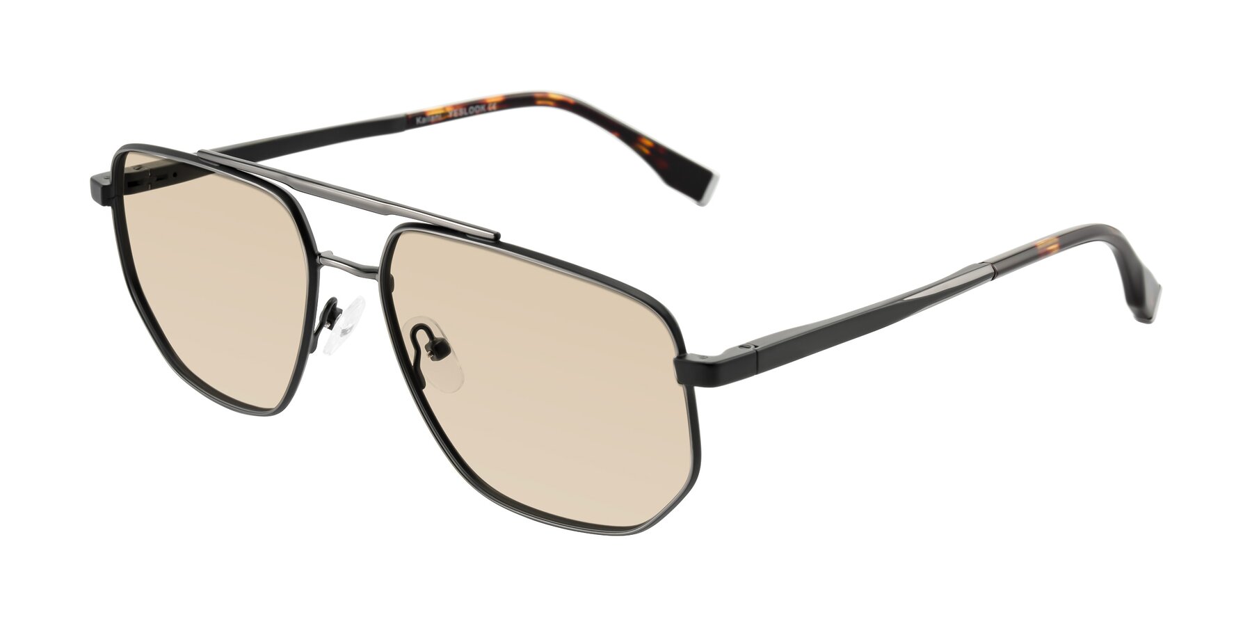 Angle of Kailani in Gunmetal/Matte Dark Green with Light Brown Tinted Lenses