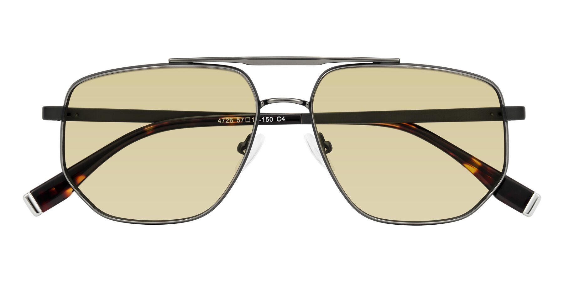 Folded Front of Kailani in Gunmetal/Matte Dark Green with Light Champagne Tinted Lenses