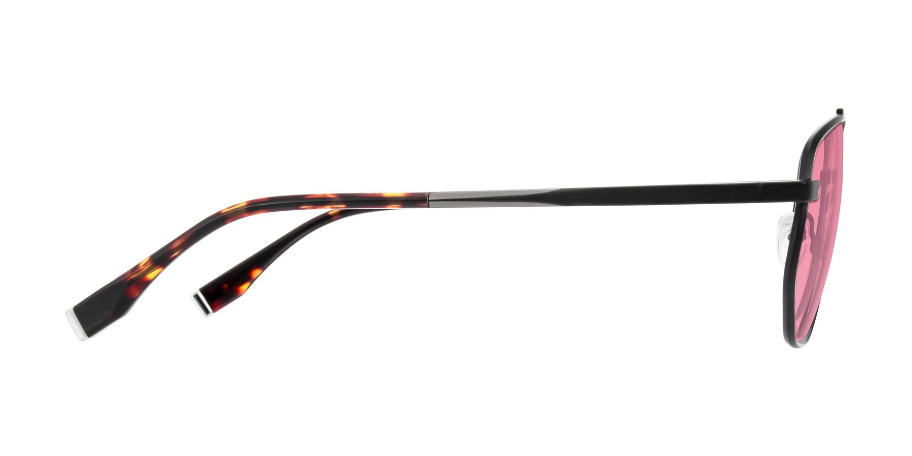 Side of Kailani in Gunmetal/Matte Dark Green with Pink Tinted Lenses