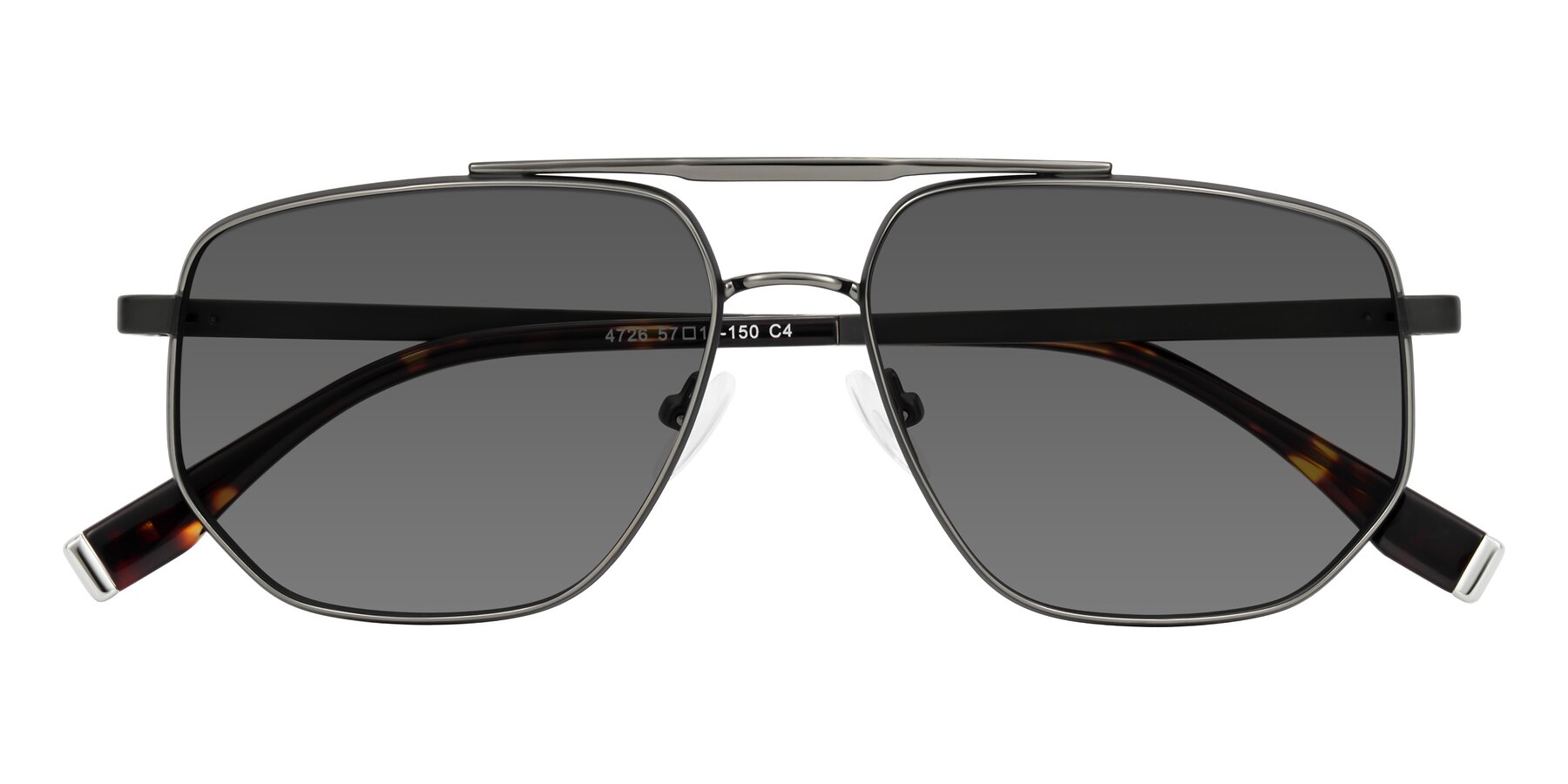 Folded Front of Kailani in Gunmetal/Matte Dark Green with Medium Gray Tinted Lenses