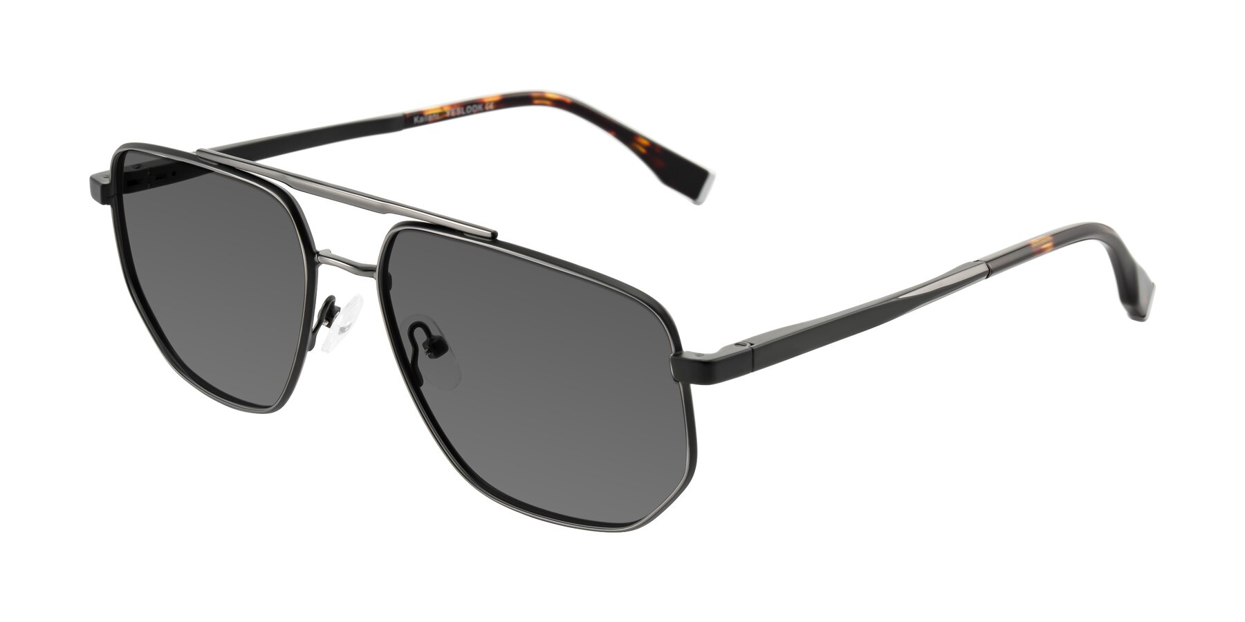 Angle of Kailani in Gunmetal/Matte Dark Green with Medium Gray Tinted Lenses