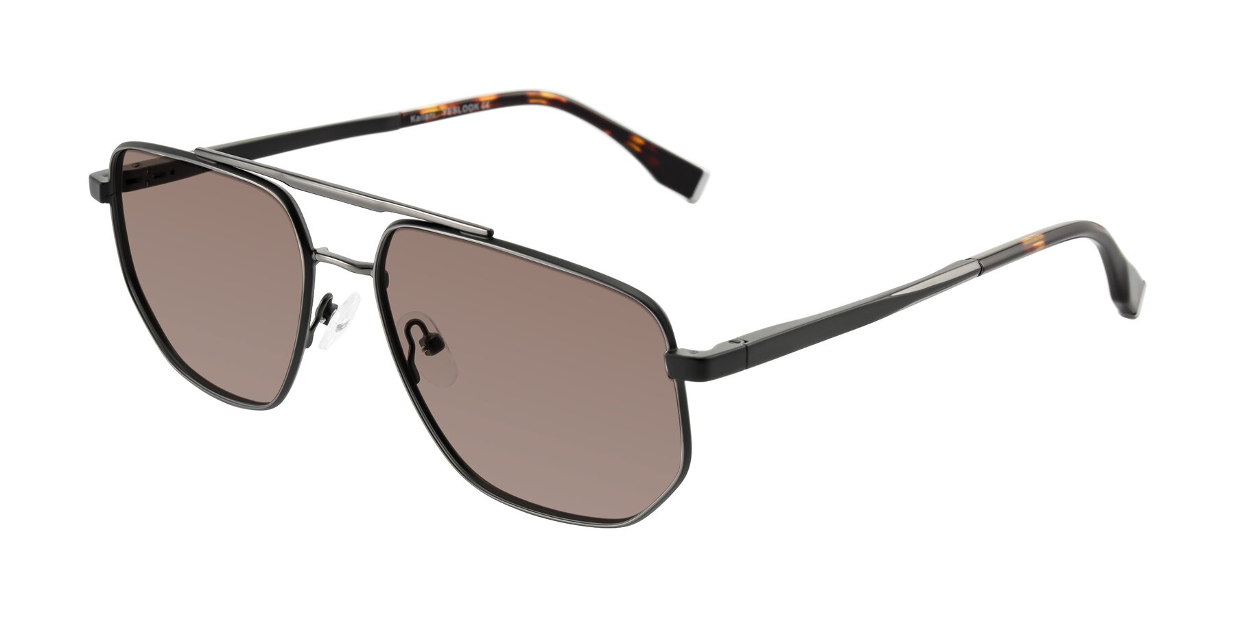 Angle of Kailani in Gunmetal/Matte Dark Green with Medium Brown Tinted Lenses