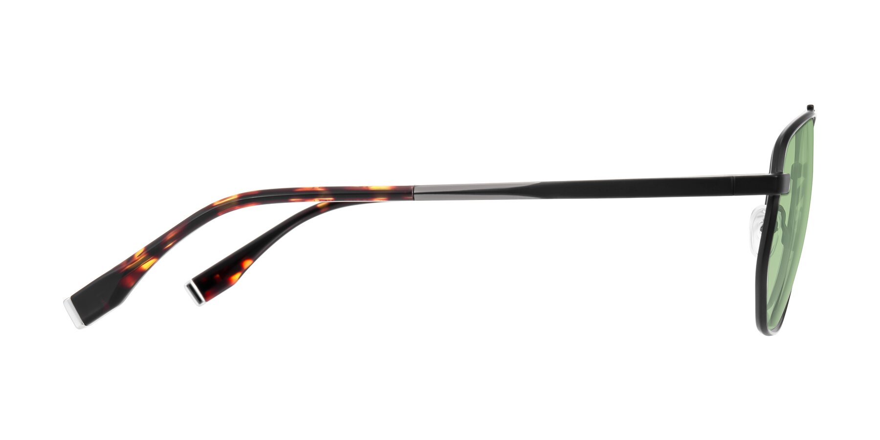 Side of Kailani in Gunmetal/Matte Dark Green with Medium Green Tinted Lenses