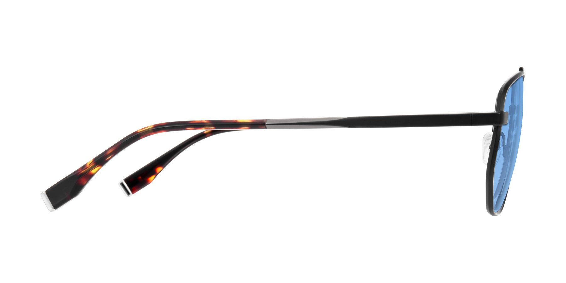 Side of Kailani in Gunmetal/Matte Dark Green with Medium Blue Tinted Lenses
