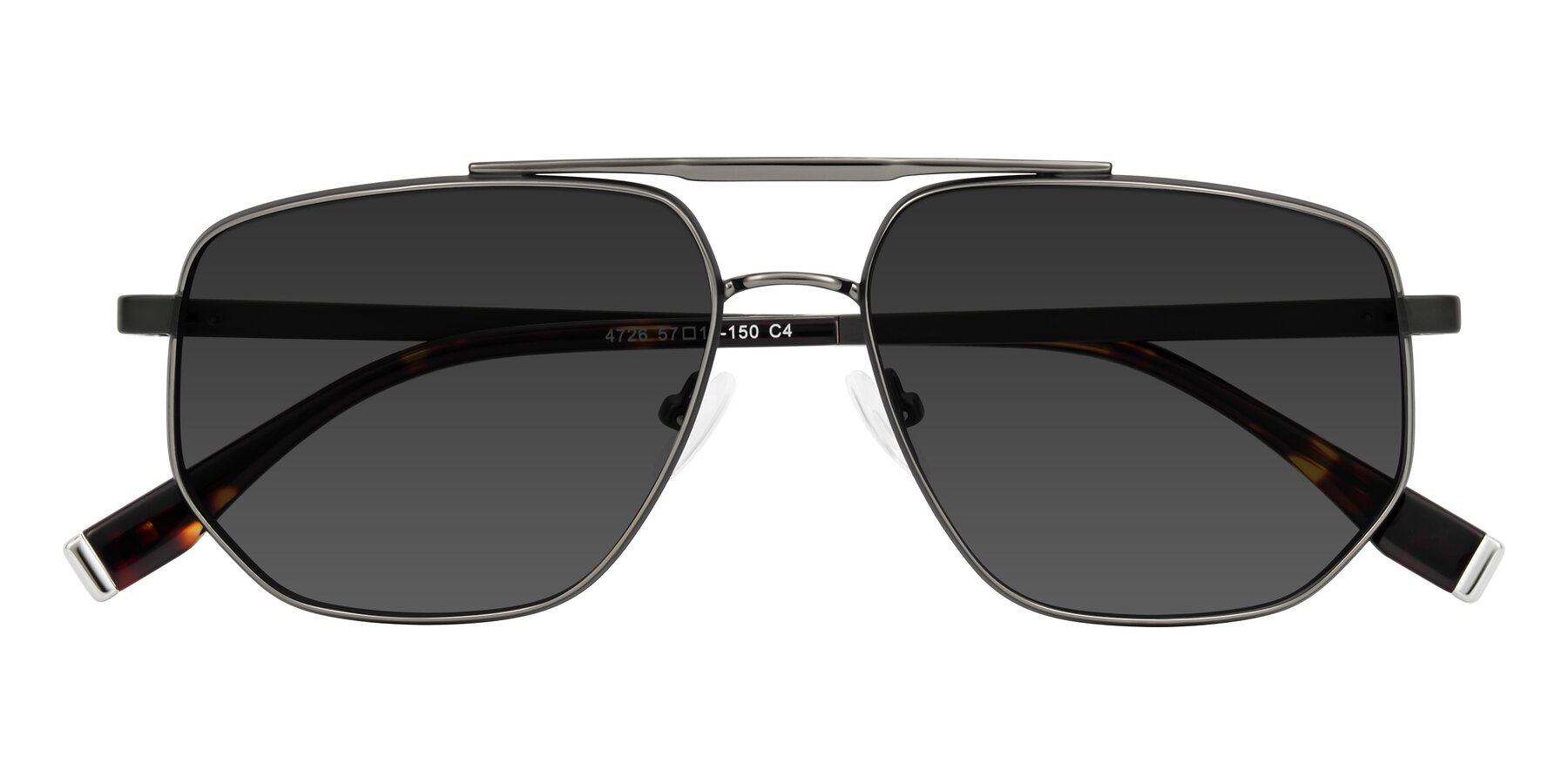 Folded Front of Kailani in Gunmetal/Matte Dark Green with Gray Tinted Lenses