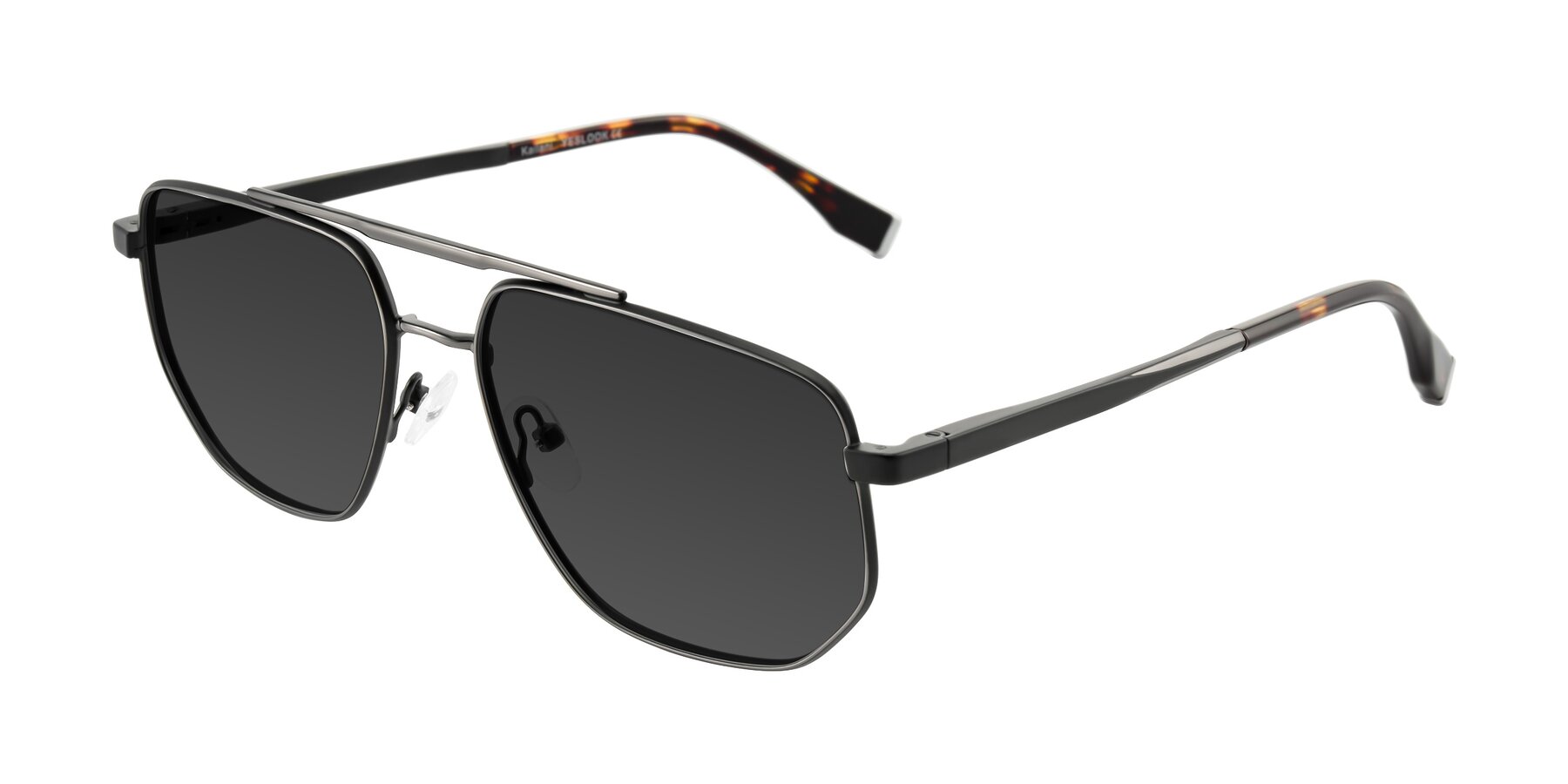 Angle of Kailani in Gunmetal/Matte Dark Green with Gray Tinted Lenses