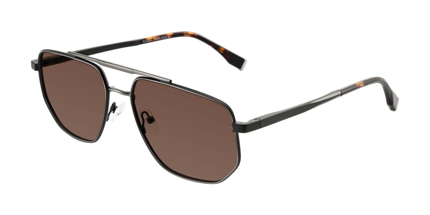 Angle of Kailani in Gunmetal/Matte Dark Green with Brown Tinted Lenses