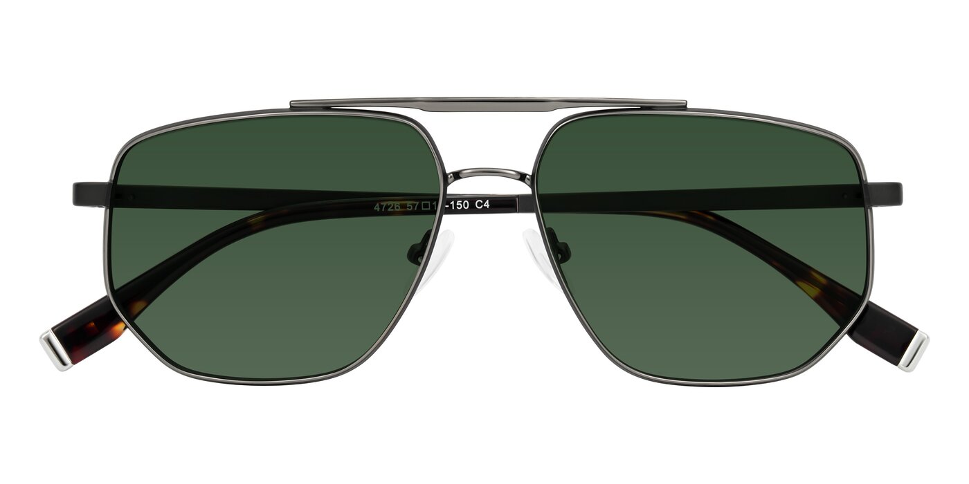 Kailani - Gunmetal/Matte Dark Green Tinted Sunglasses