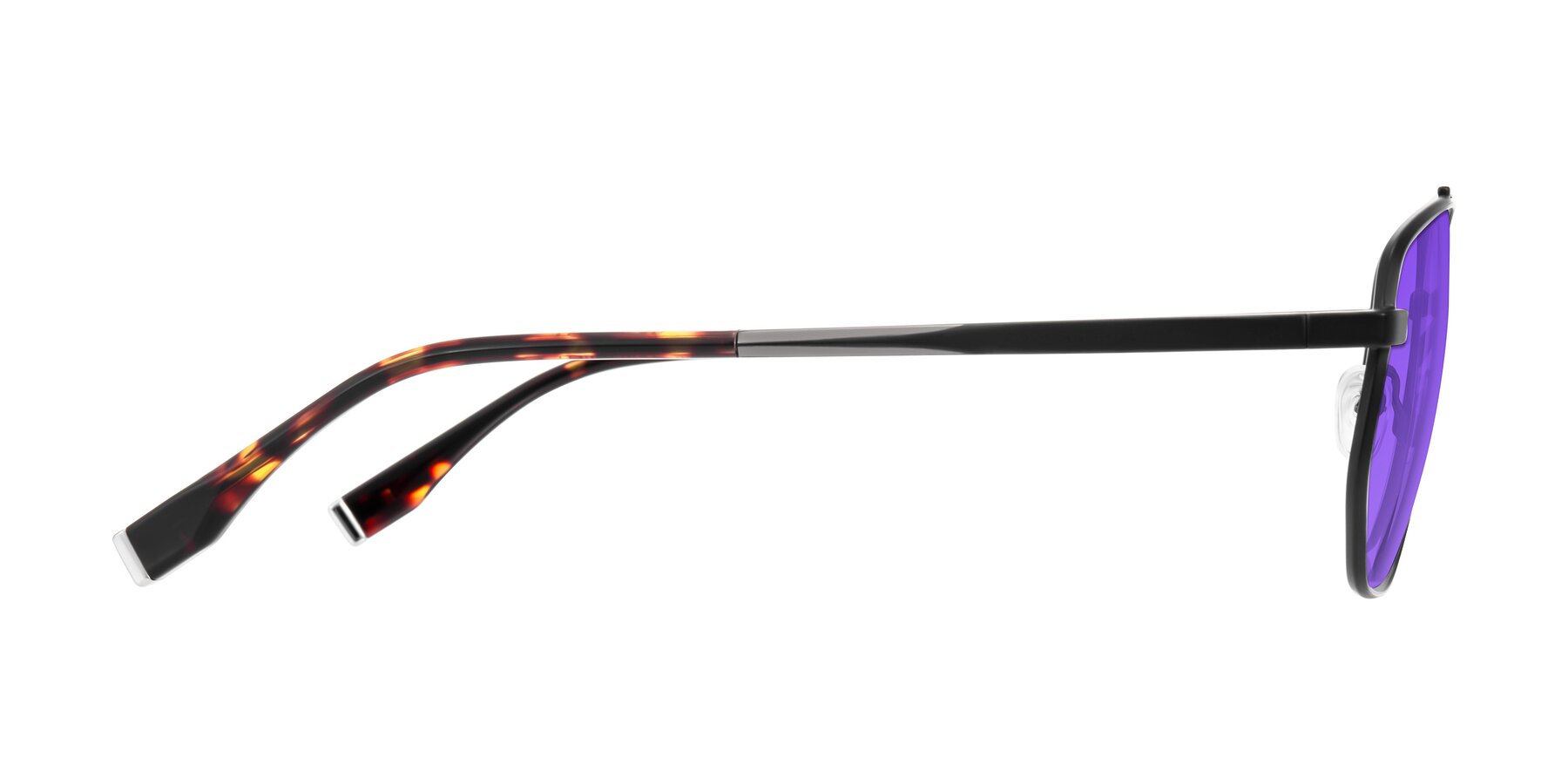 Side of Kailani in Gunmetal/Matte Dark Green with Purple Tinted Lenses