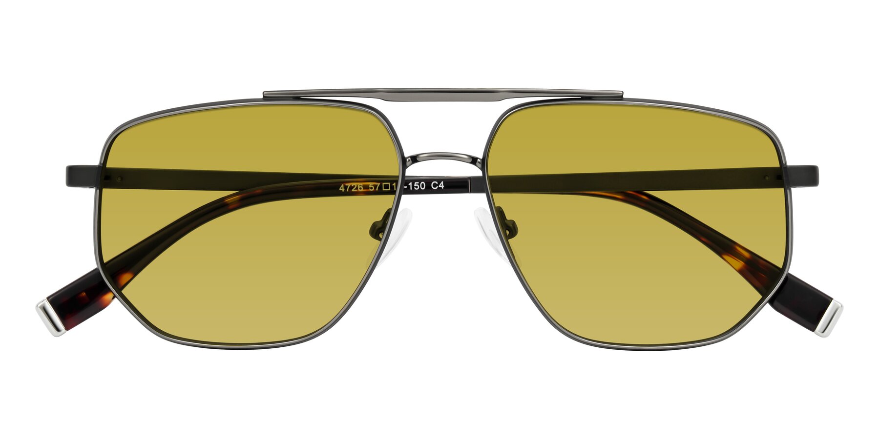 Folded Front of Kailani in Gunmetal/Matte Dark Green with Champagne Tinted Lenses
