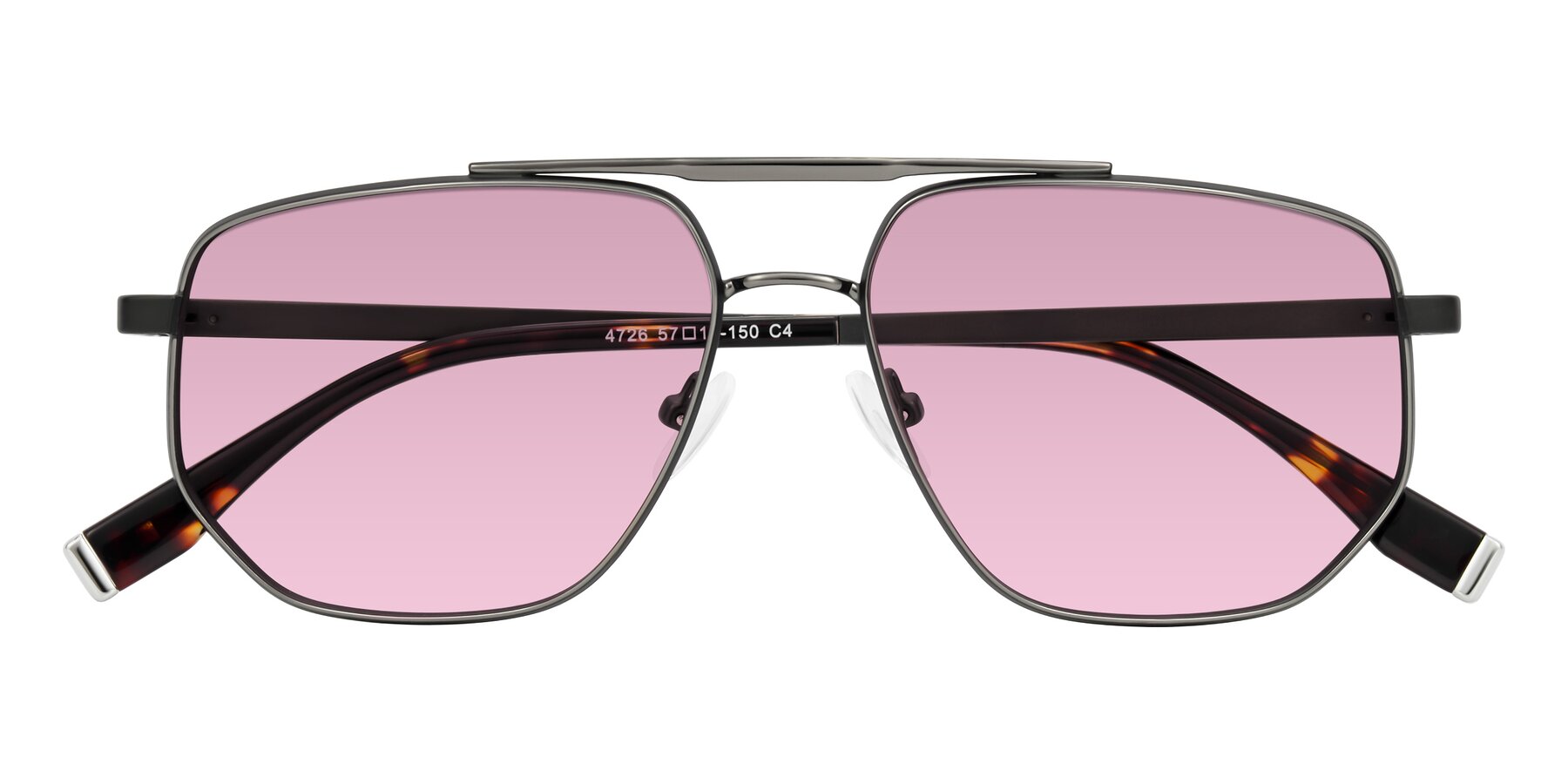 Folded Front of Kailani in Gunmetal/Matte Dark Green with Light Wine Tinted Lenses
