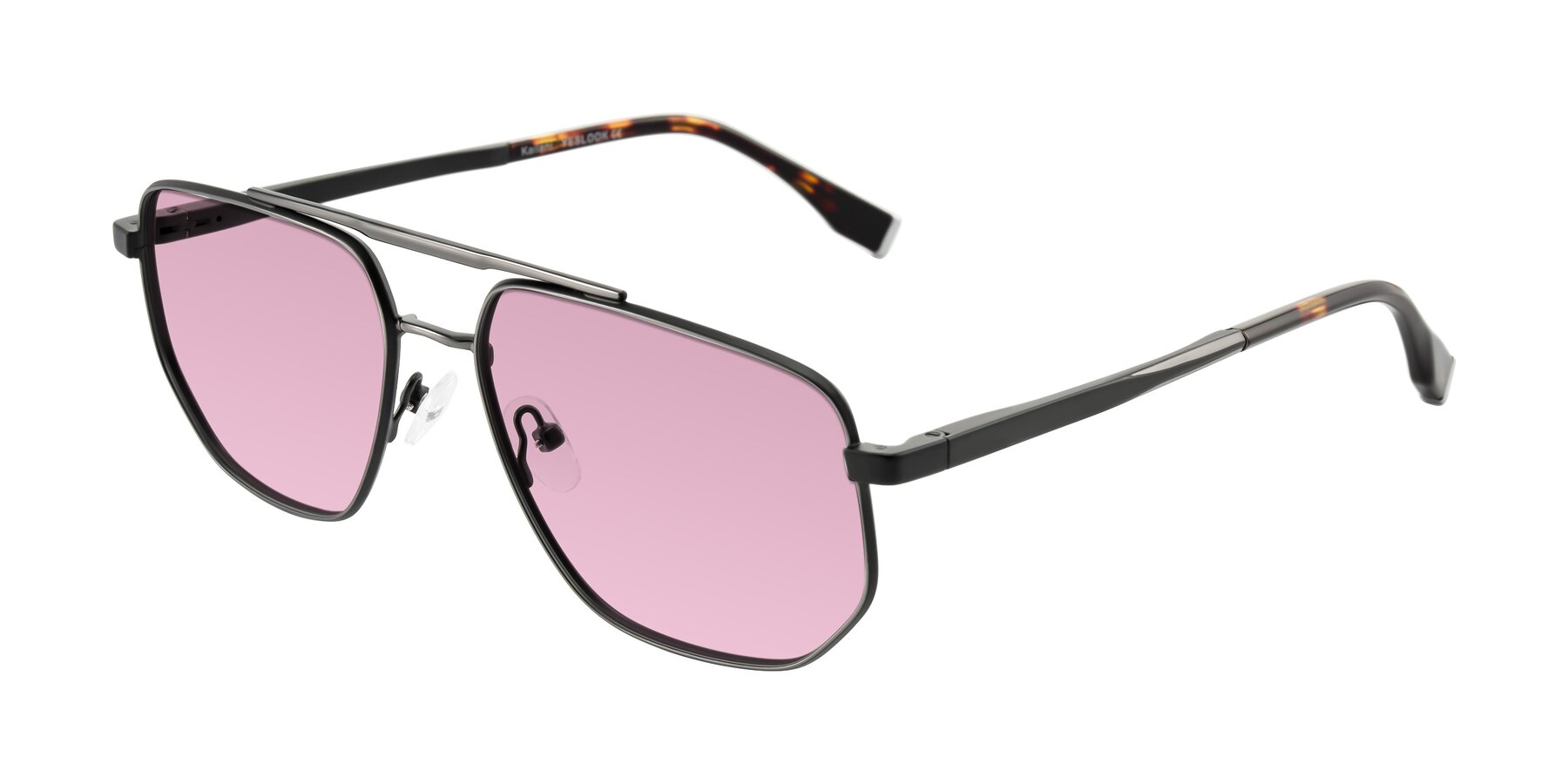 Angle of Kailani in Gunmetal/Matte Dark Green with Light Wine Tinted Lenses
