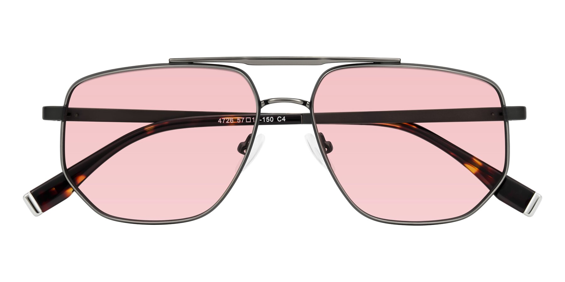 Folded Front of Kailani in Gunmetal/Matte Dark Green with Light Garnet Tinted Lenses