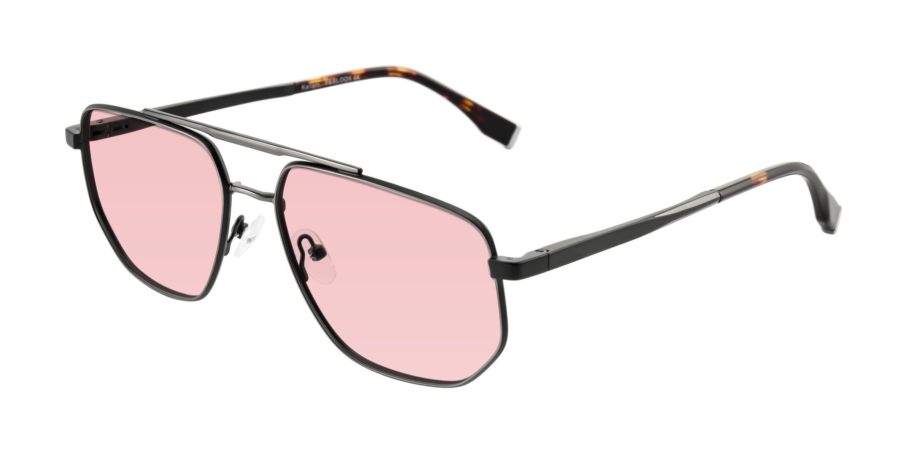 Angle of Kailani in Gunmetal/Matte Dark Green with Light Garnet Tinted Lenses