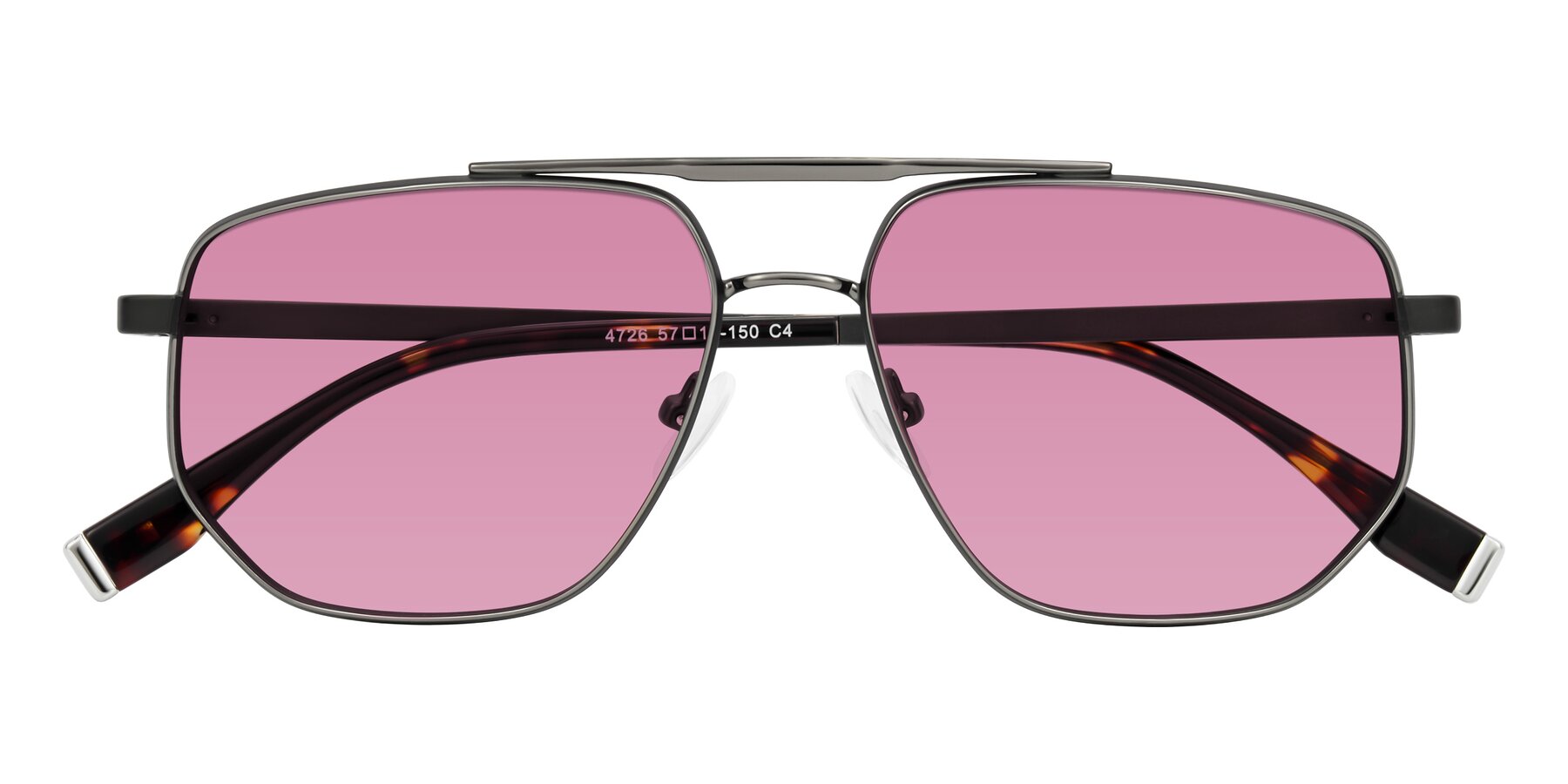 Folded Front of Kailani in Gunmetal/Matte Dark Green with Medium Wine Tinted Lenses