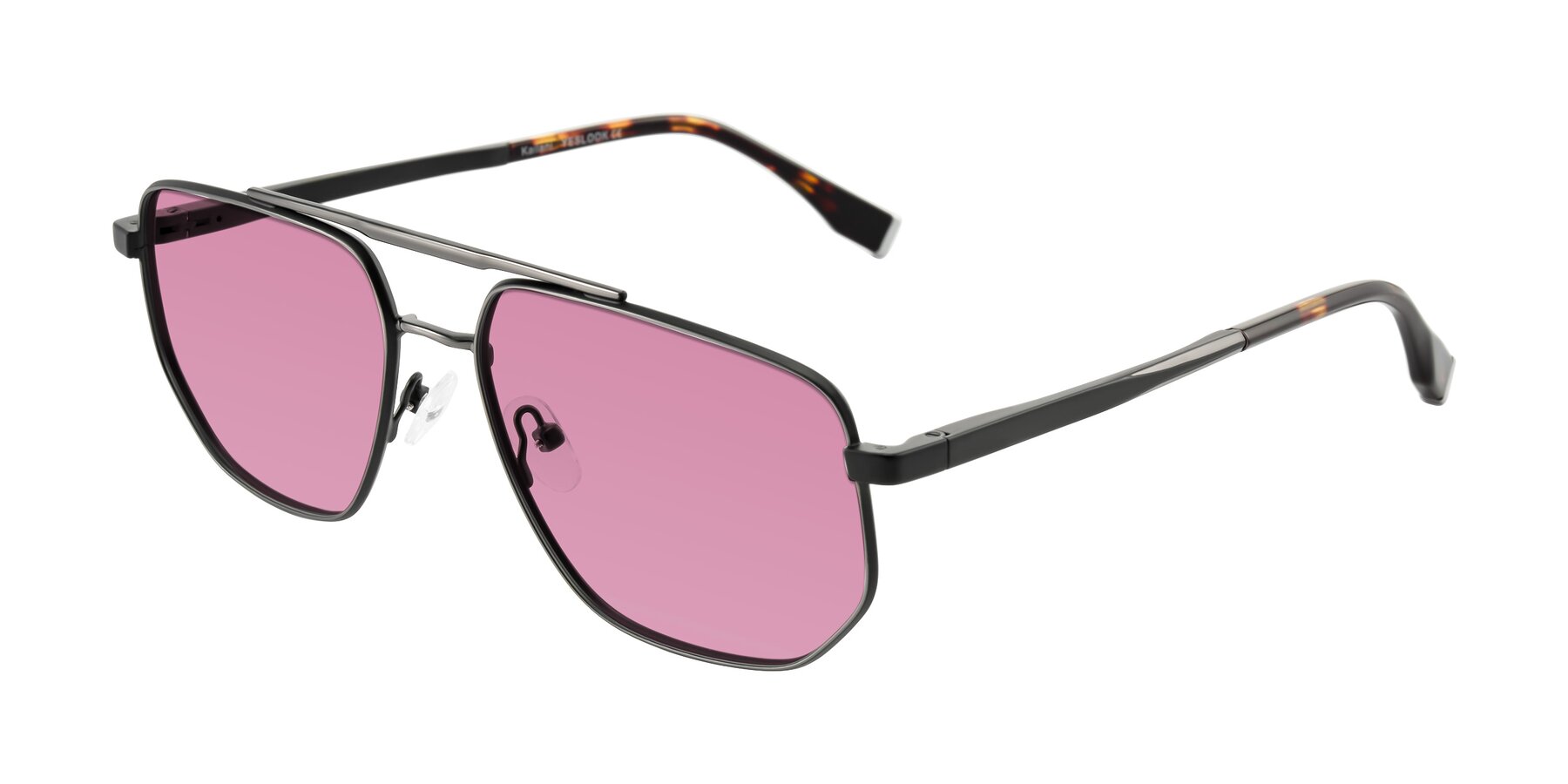 Angle of Kailani in Gunmetal/Matte Dark Green with Medium Wine Tinted Lenses