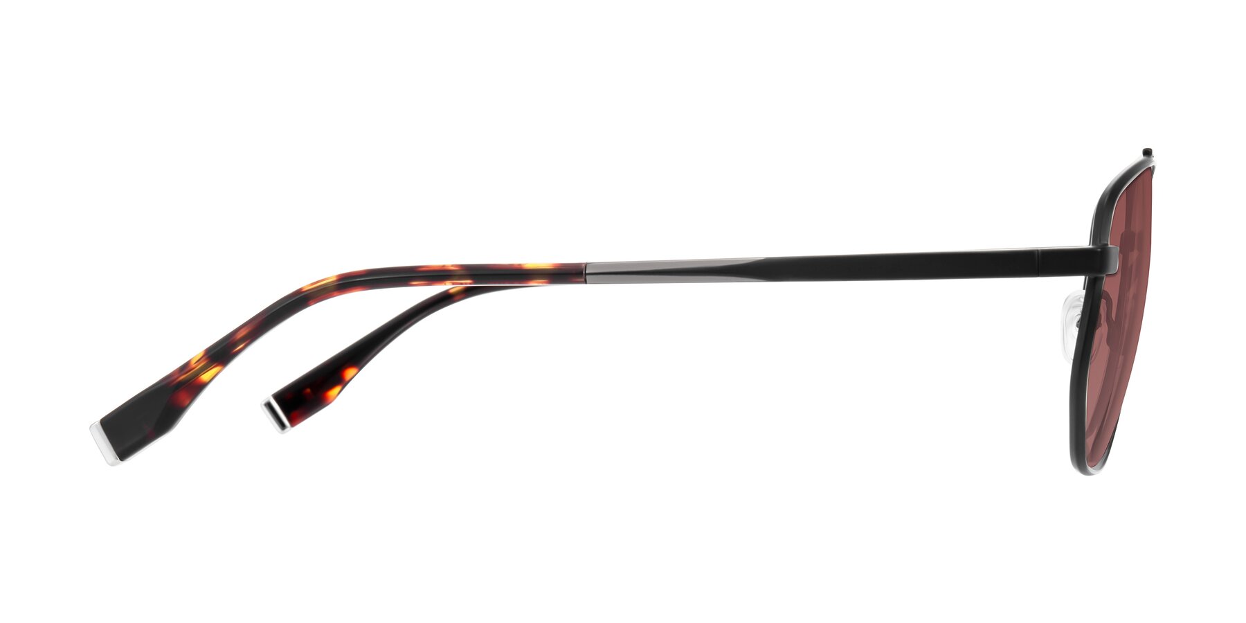 Side of Kailani in Gunmetal/Matte Dark Green with Garnet Tinted Lenses