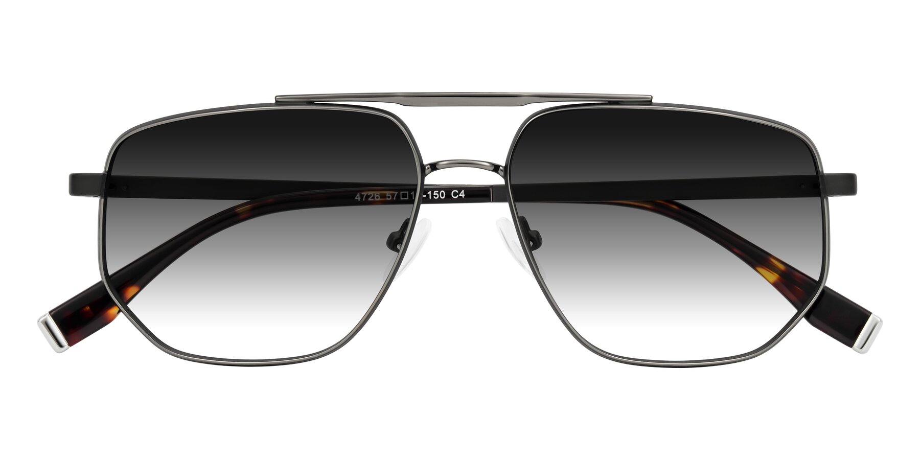 Folded Front of Kailani in Gunmetal/Matte Dark Green with Gray Gradient Lenses