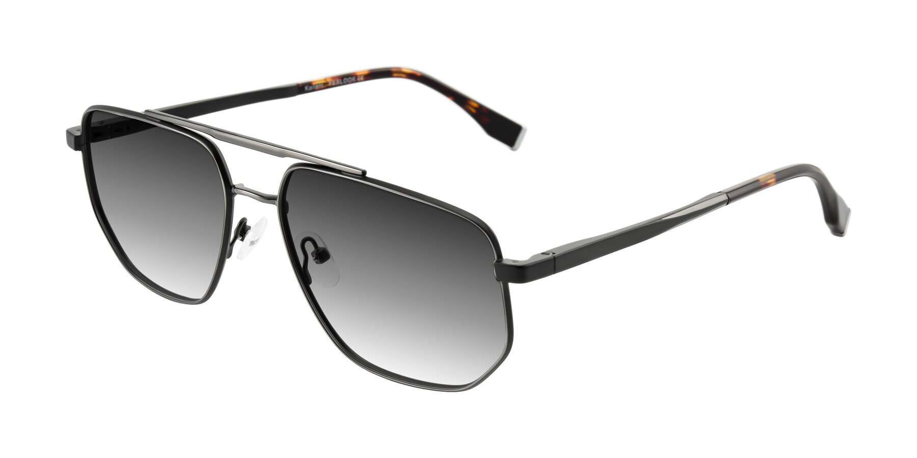 Angle of Kailani in Gunmetal/Matte Dark Green with Gray Gradient Lenses