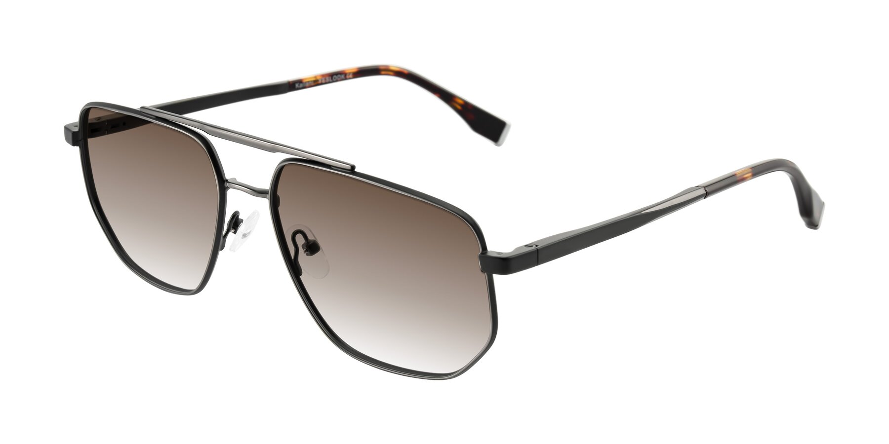 Angle of Kailani in Gunmetal/Matte Dark Green with Brown Gradient Lenses