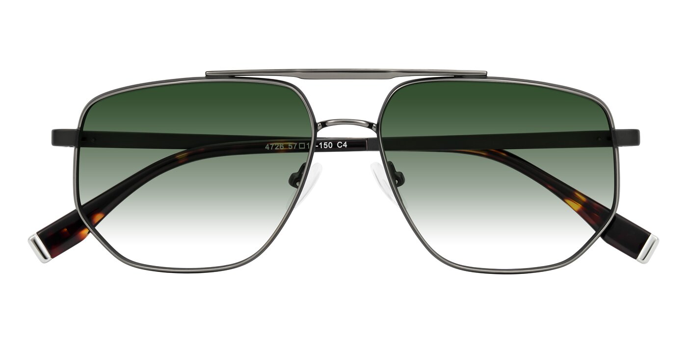 Kailani - Gunmetal/Matte Dark Green Gradient Sunglasses