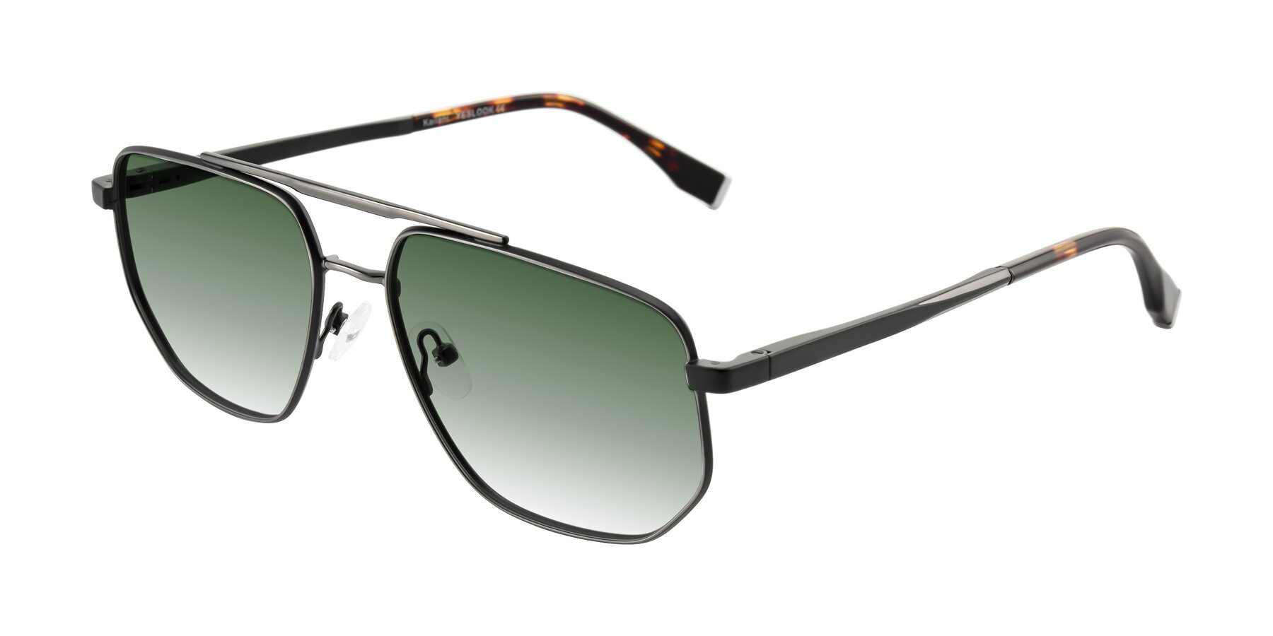 Angle of Kailani in Gunmetal/Matte Dark Green with Green Gradient Lenses