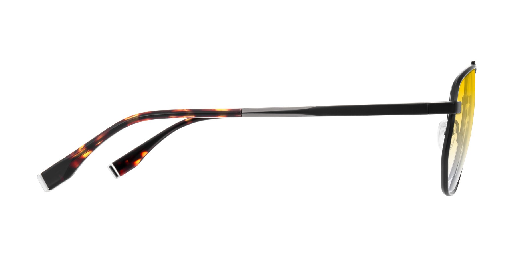 Side of Kailani in Gunmetal/Matte Dark Green with Yellow Gradient Lenses