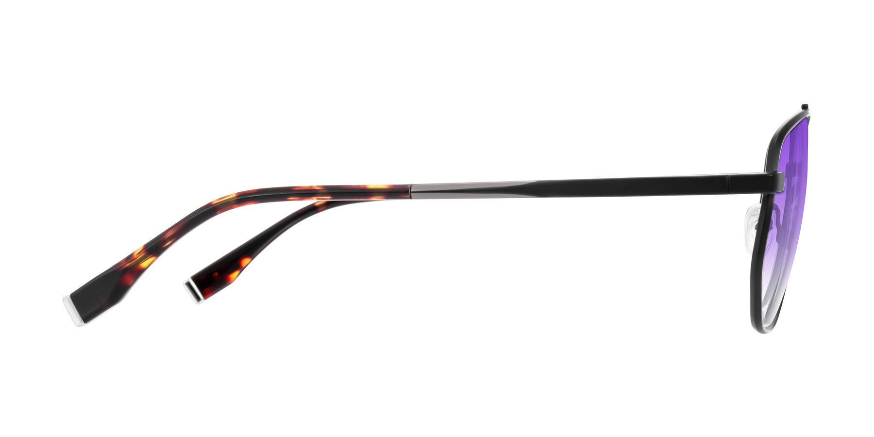 Side of Kailani in Gunmetal/Matte Dark Green with Purple Gradient Lenses