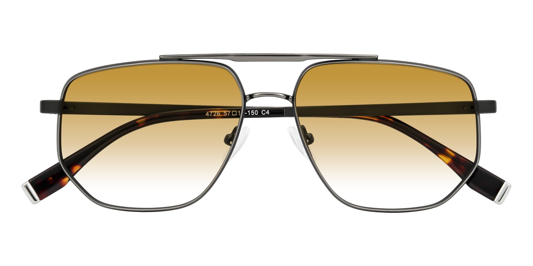 Folded Front of Kailani in Gunmetal/Matte Dark Green with Champagne Gradient Lenses