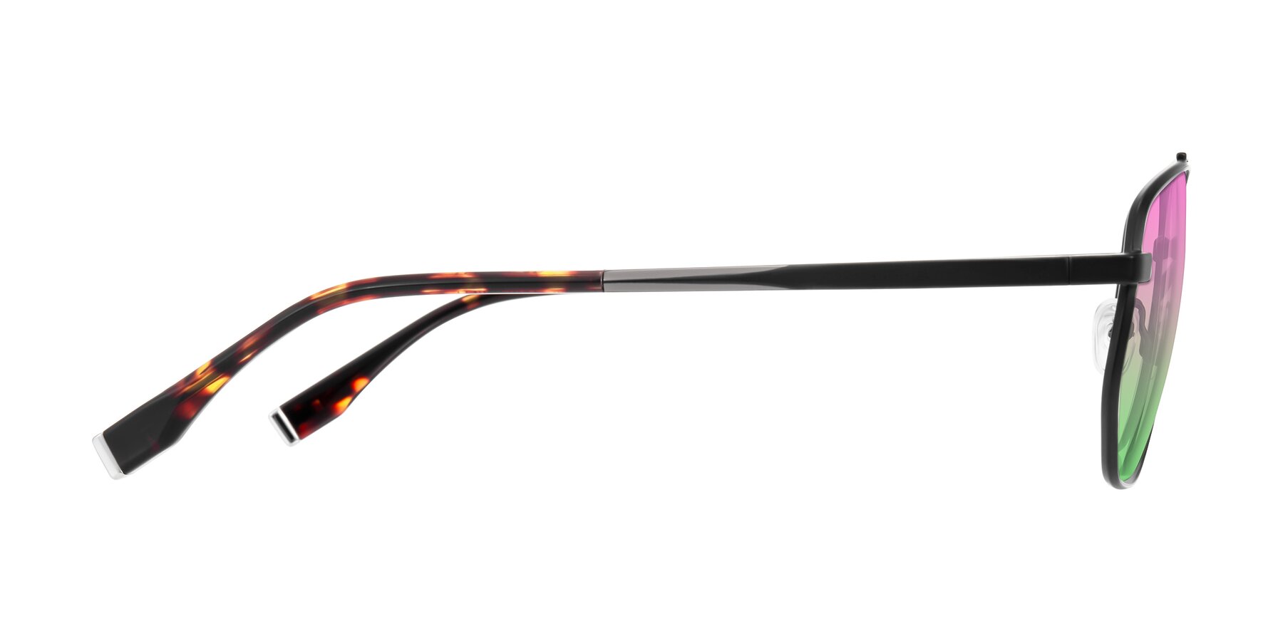 Side of Kailani in Gunmetal/Matte Dark Green with Pink / Green Gradient Lenses