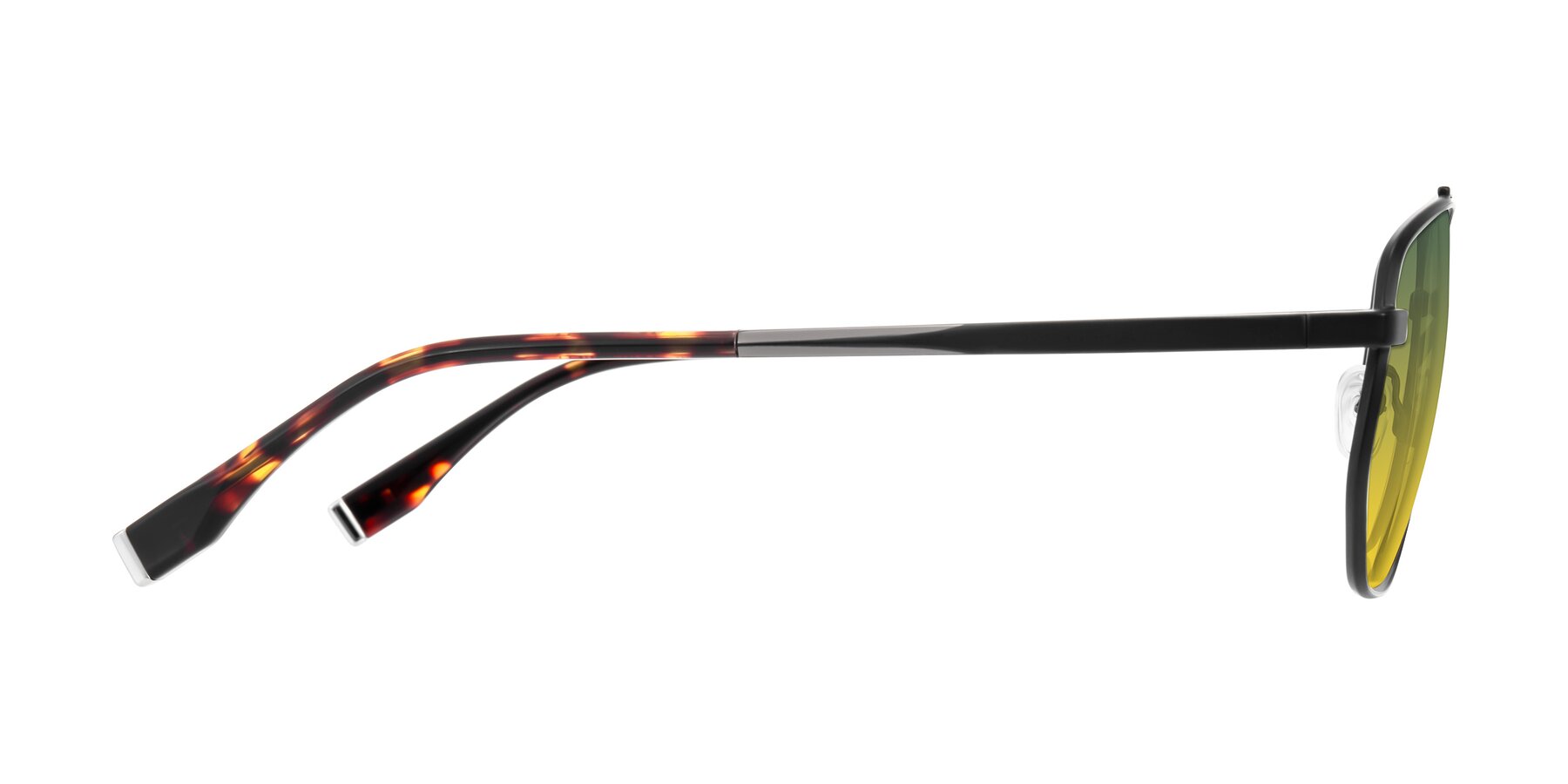 Side of Kailani in Gunmetal/Matte Dark Green with Green / Yellow Gradient Lenses