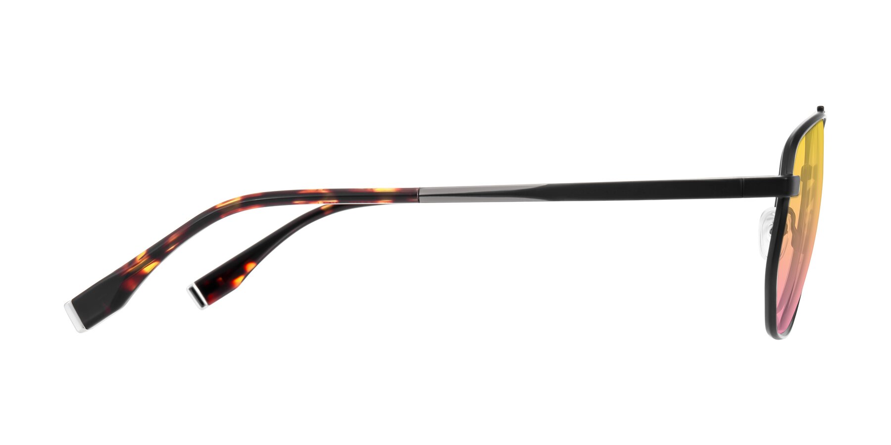 Side of Kailani in Gunmetal/Matte Dark Green with Yellow / Pink Gradient Lenses