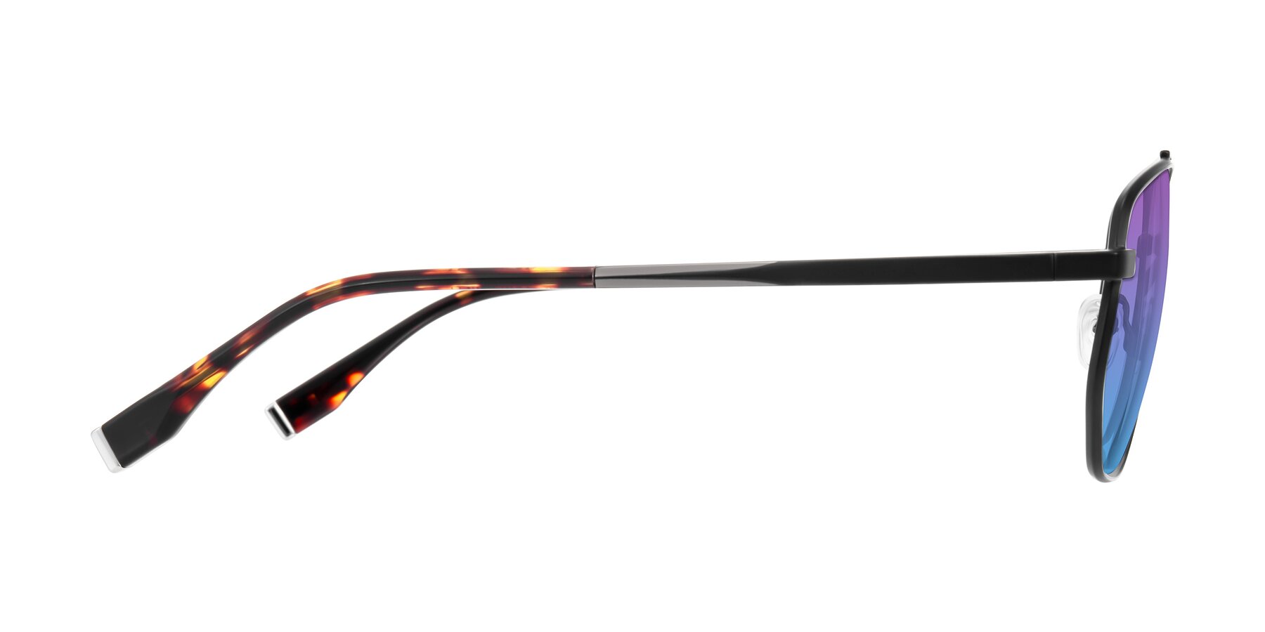 Side of Kailani in Gunmetal/Matte Dark Green with Purple / Blue Gradient Lenses