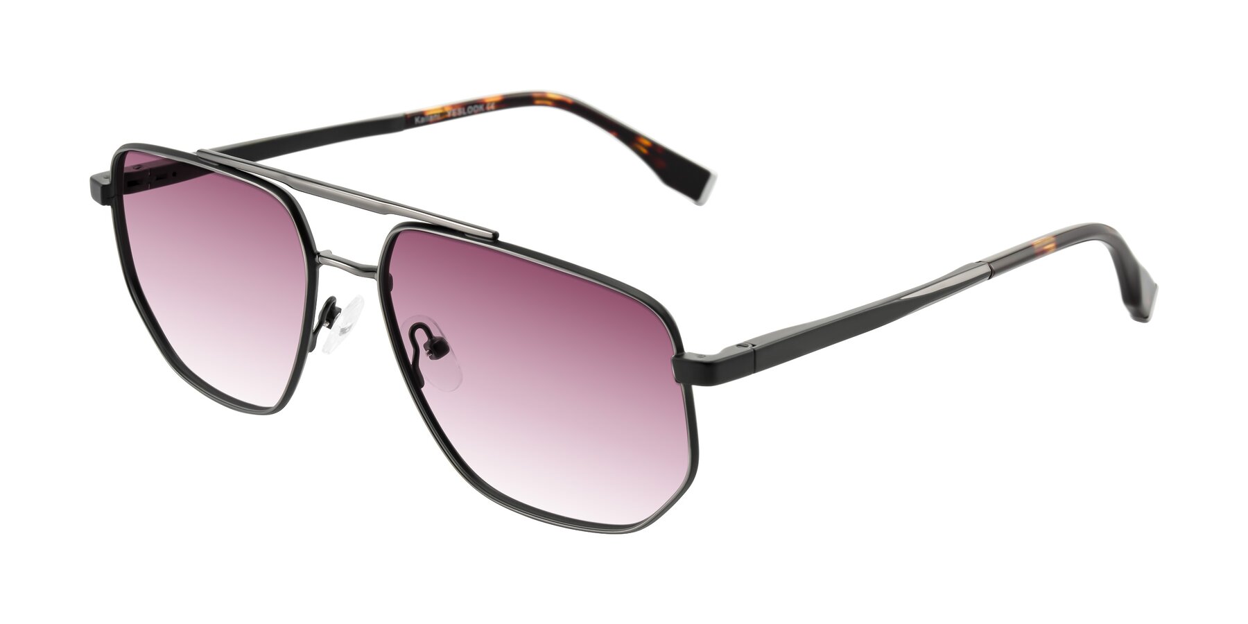 Angle of Kailani in Gunmetal/Matte Dark Green with Wine Gradient Lenses