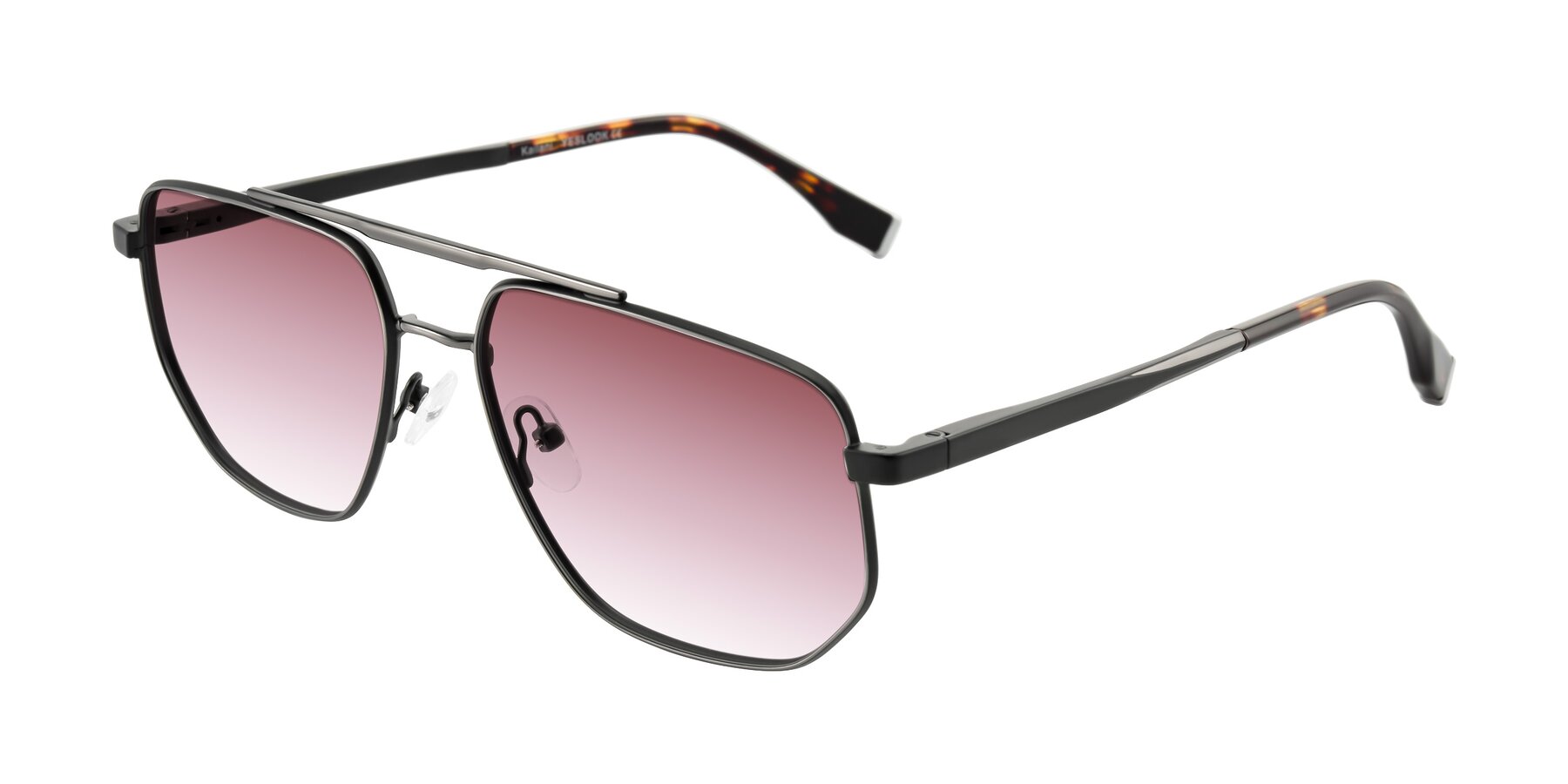 Angle of Kailani in Gunmetal/Matte Dark Green with Garnet Gradient Lenses