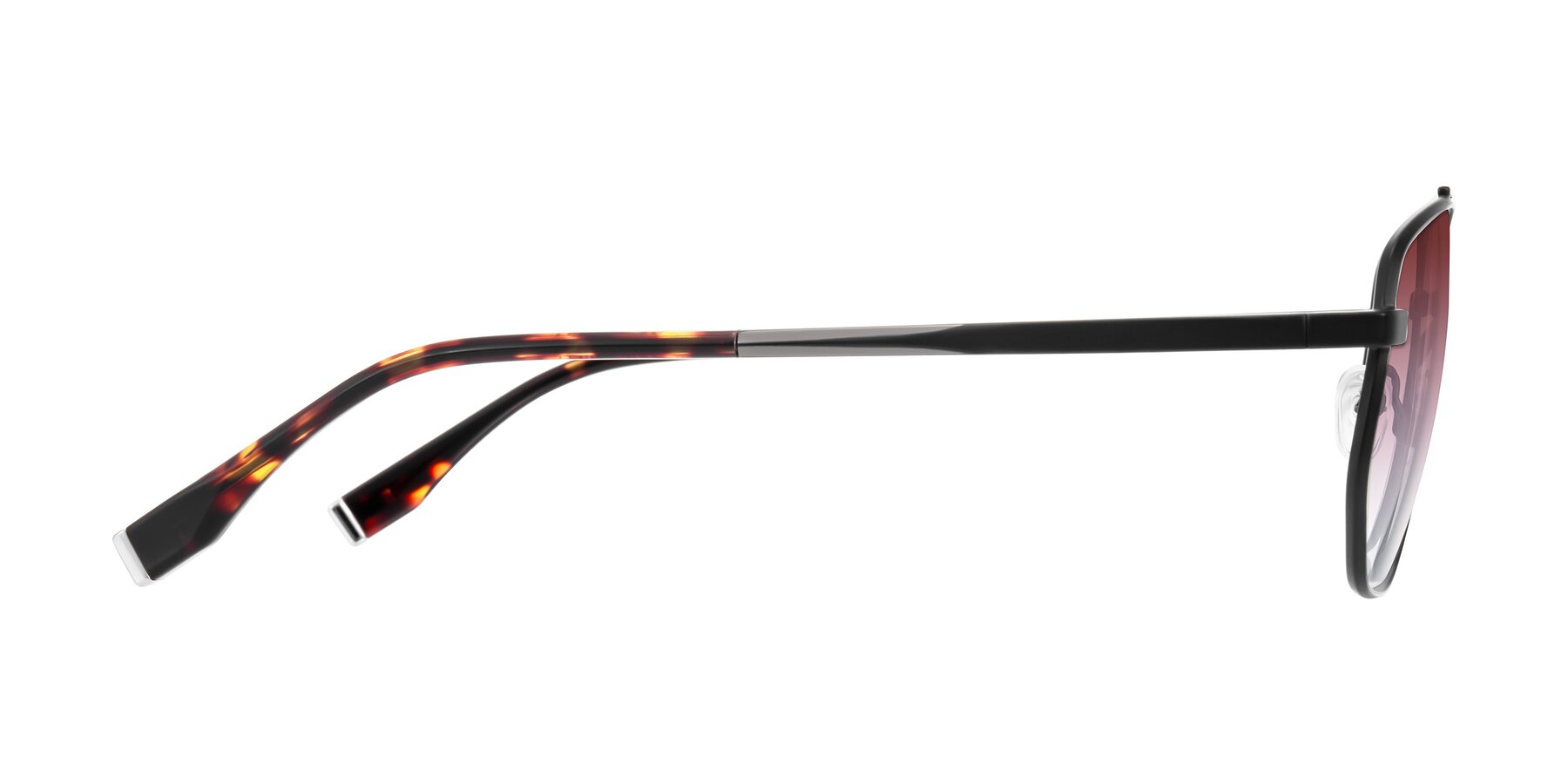 Side of Kailani in Gunmetal/Matte Dark Green with Garnet Gradient Lenses