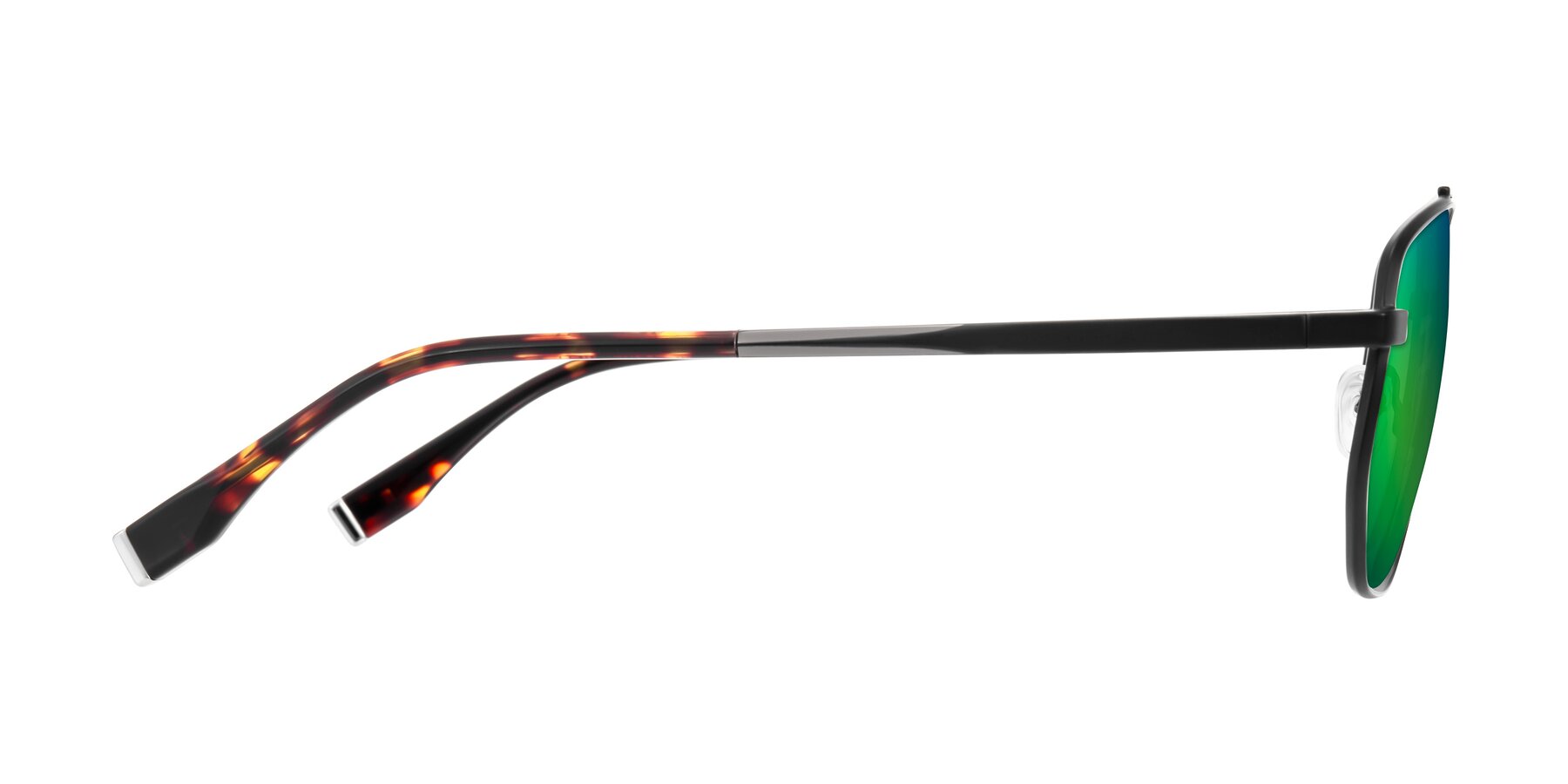 Side of Kailani in Gunmetal/Matte Dark Green with Green Mirrored Lenses