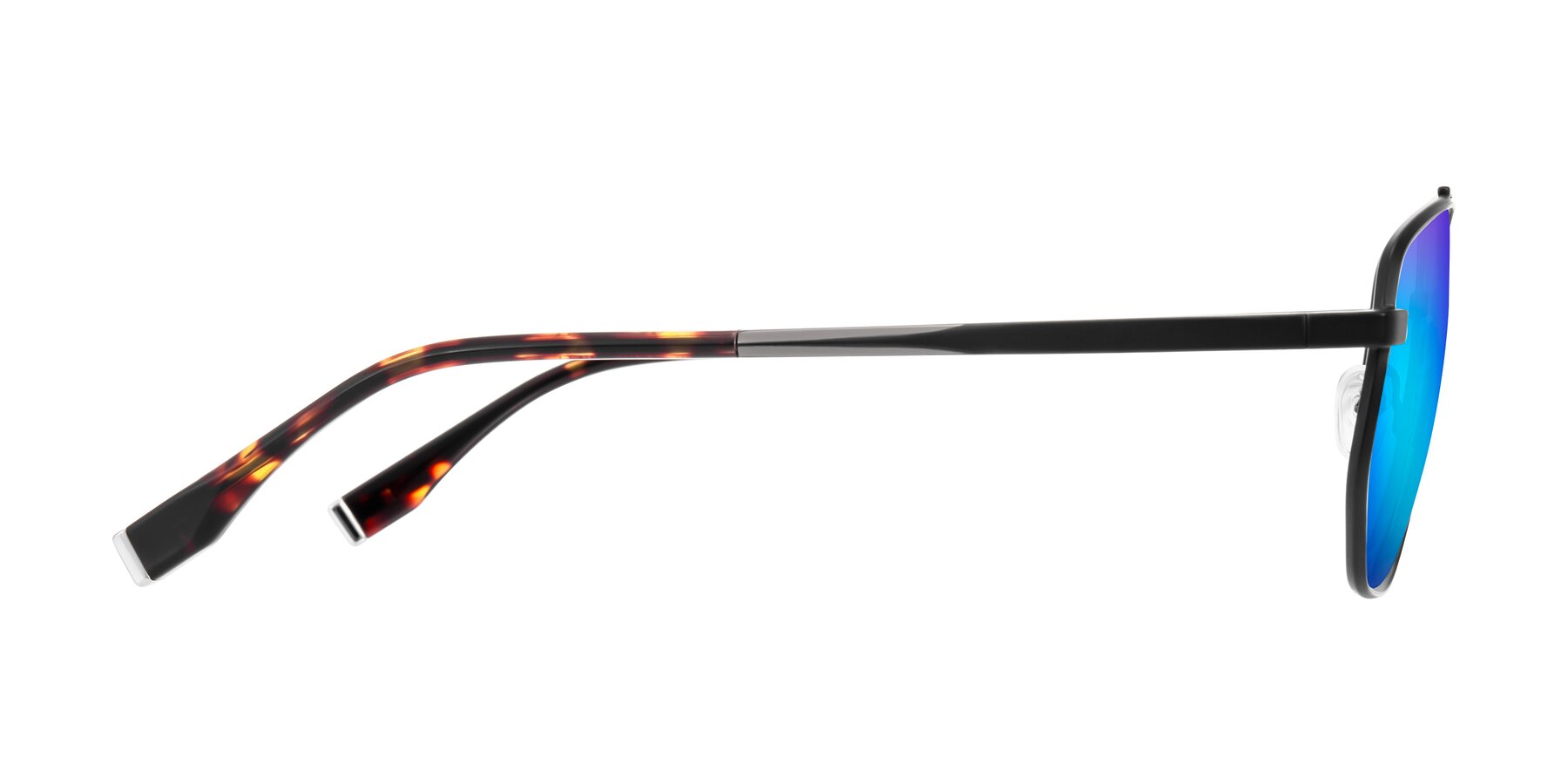 Side of Kailani in Gunmetal/Matte Dark Green with Blue Mirrored Lenses