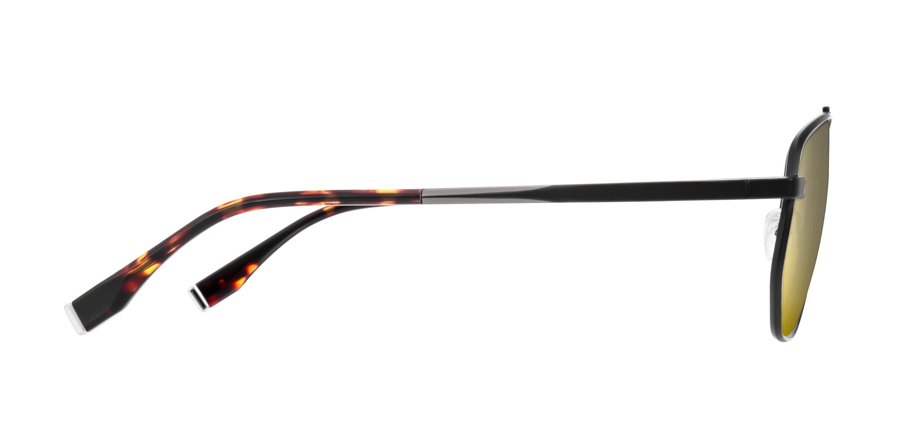 Side of Kailani in Gunmetal/Matte Dark Green with Gold Mirrored Lenses