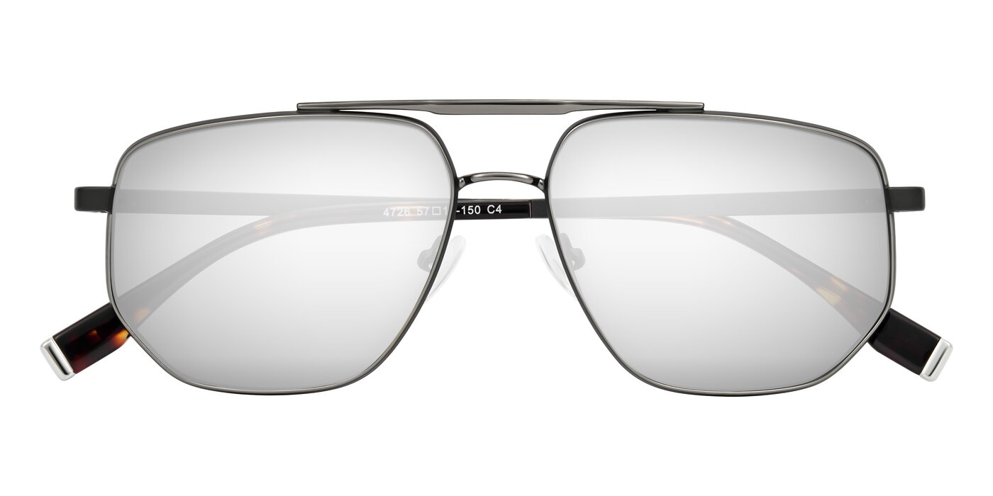 Kailani - Gunmetal/Matte Dark Green Flash Mirrored Sunglasses