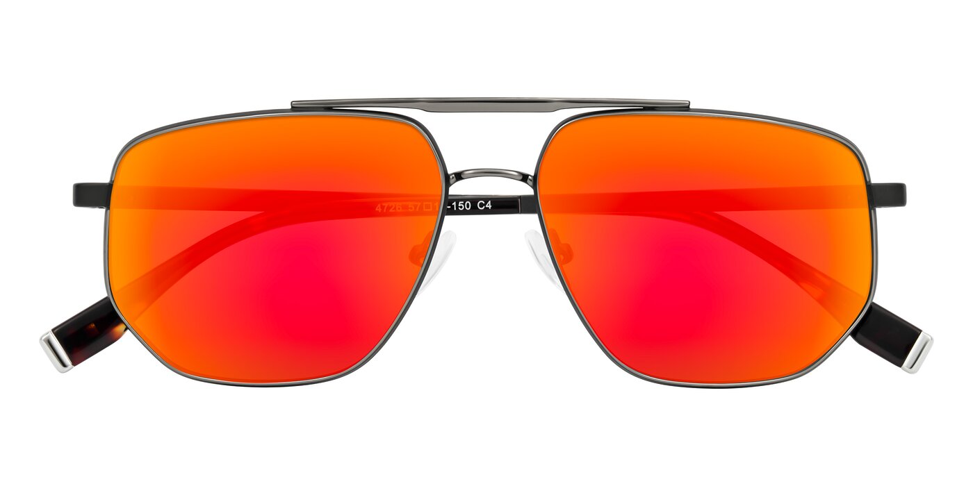 Kailani - Gunmetal/Matte Dark Green Flash Mirrored Sunglasses