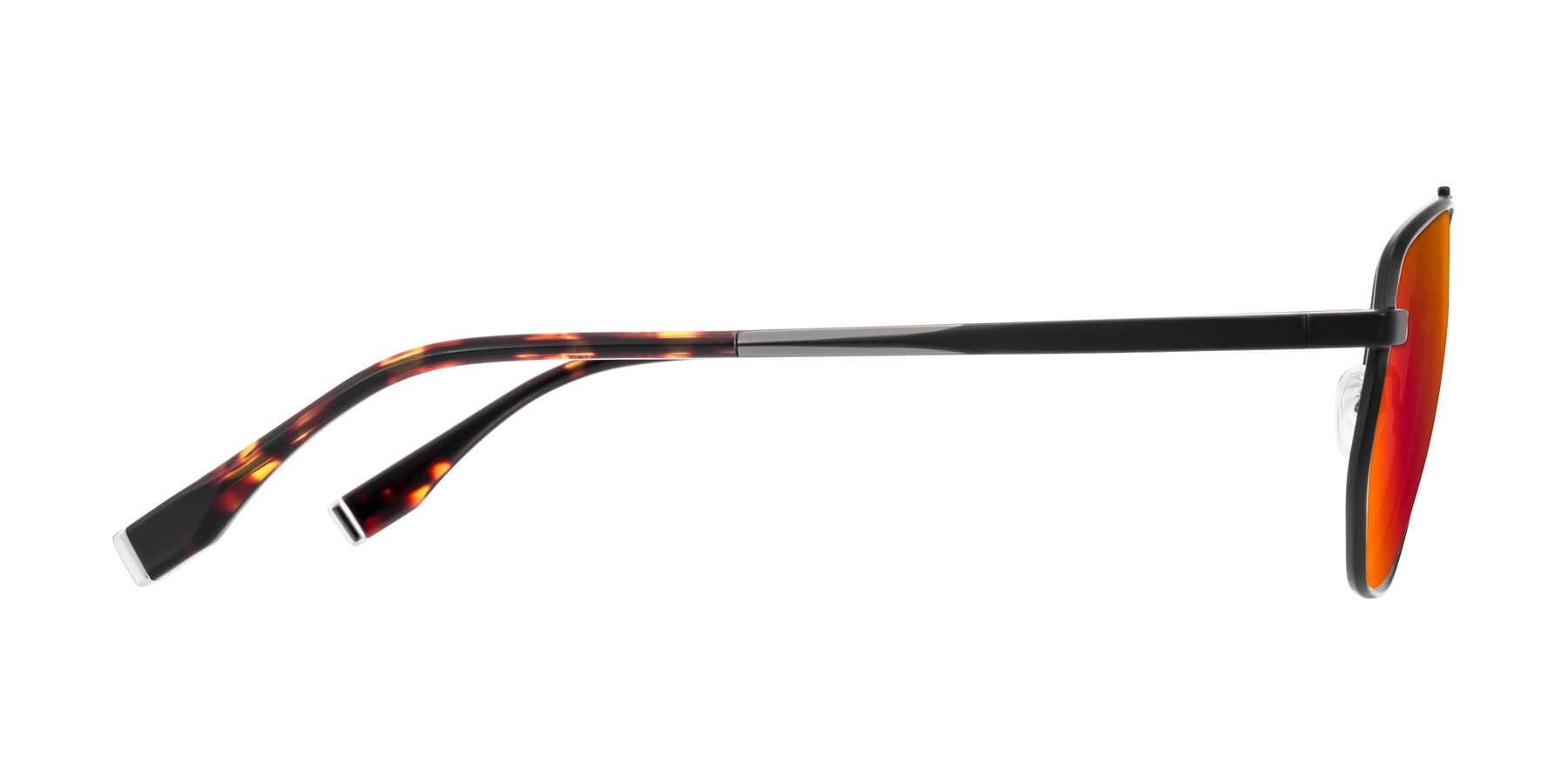 Side of Kailani in Gunmetal/Matte Dark Green with Red Gold Mirrored Lenses
