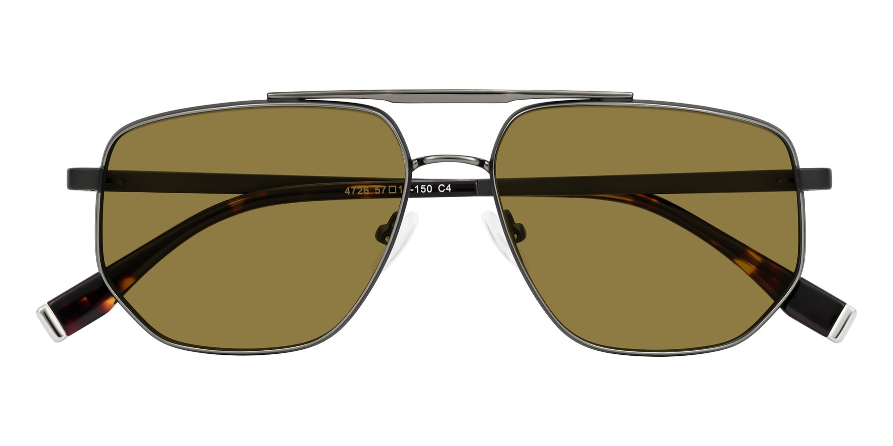 Folded Front of Kailani in Gunmetal/Matte Dark Green with Brown Polarized Lenses