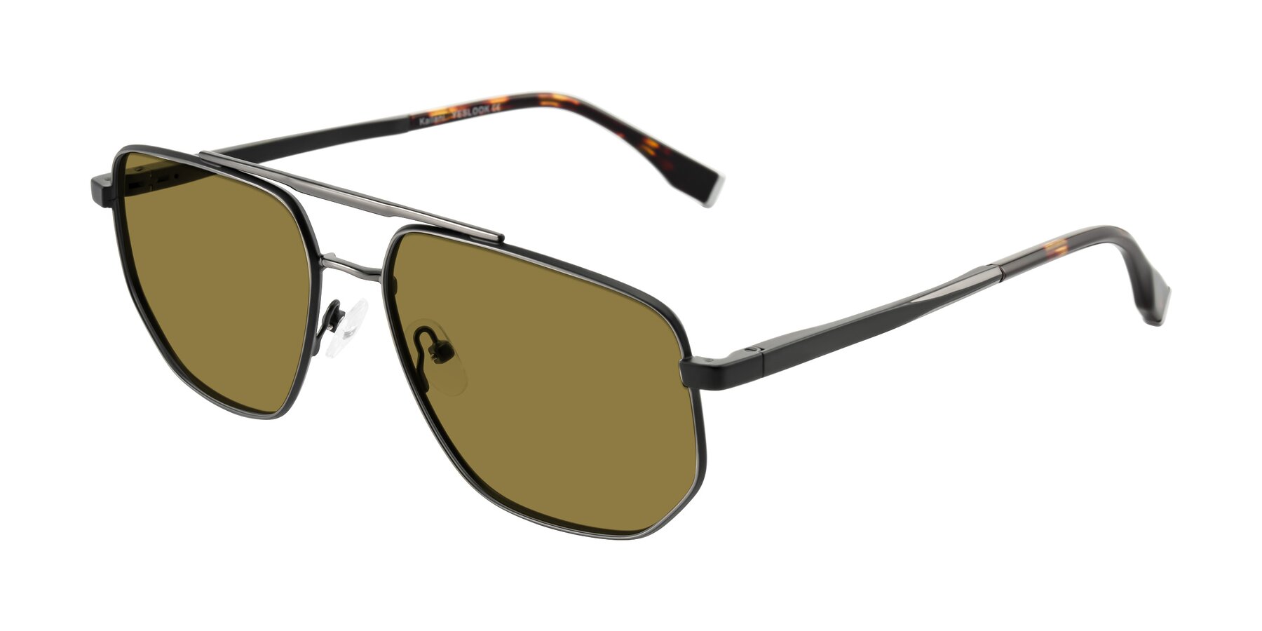 Angle of Kailani in Gunmetal/Matte Dark Green with Brown Polarized Lenses