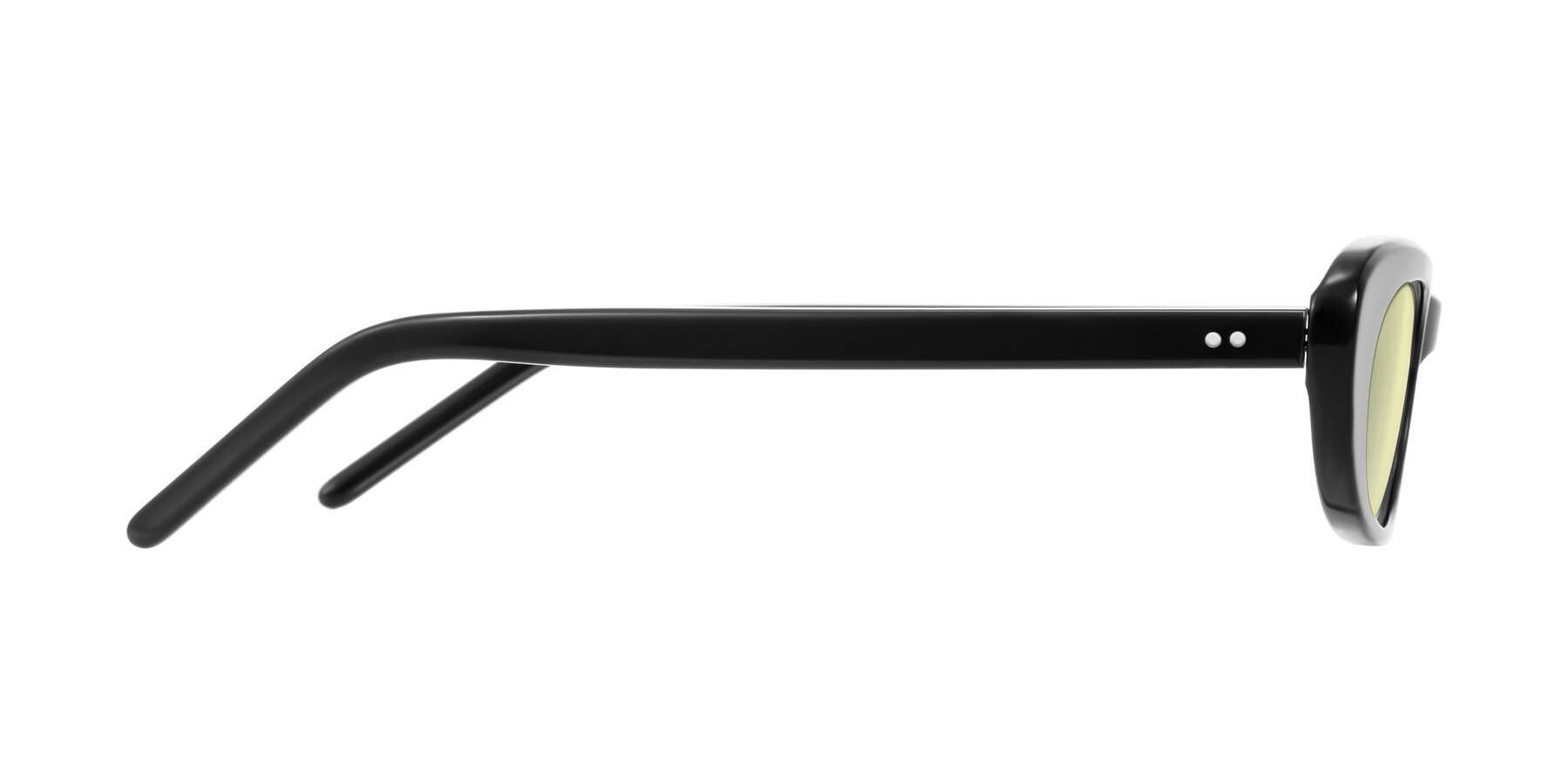 Side of Enzio in Black with Light Yellow Tinted Lenses