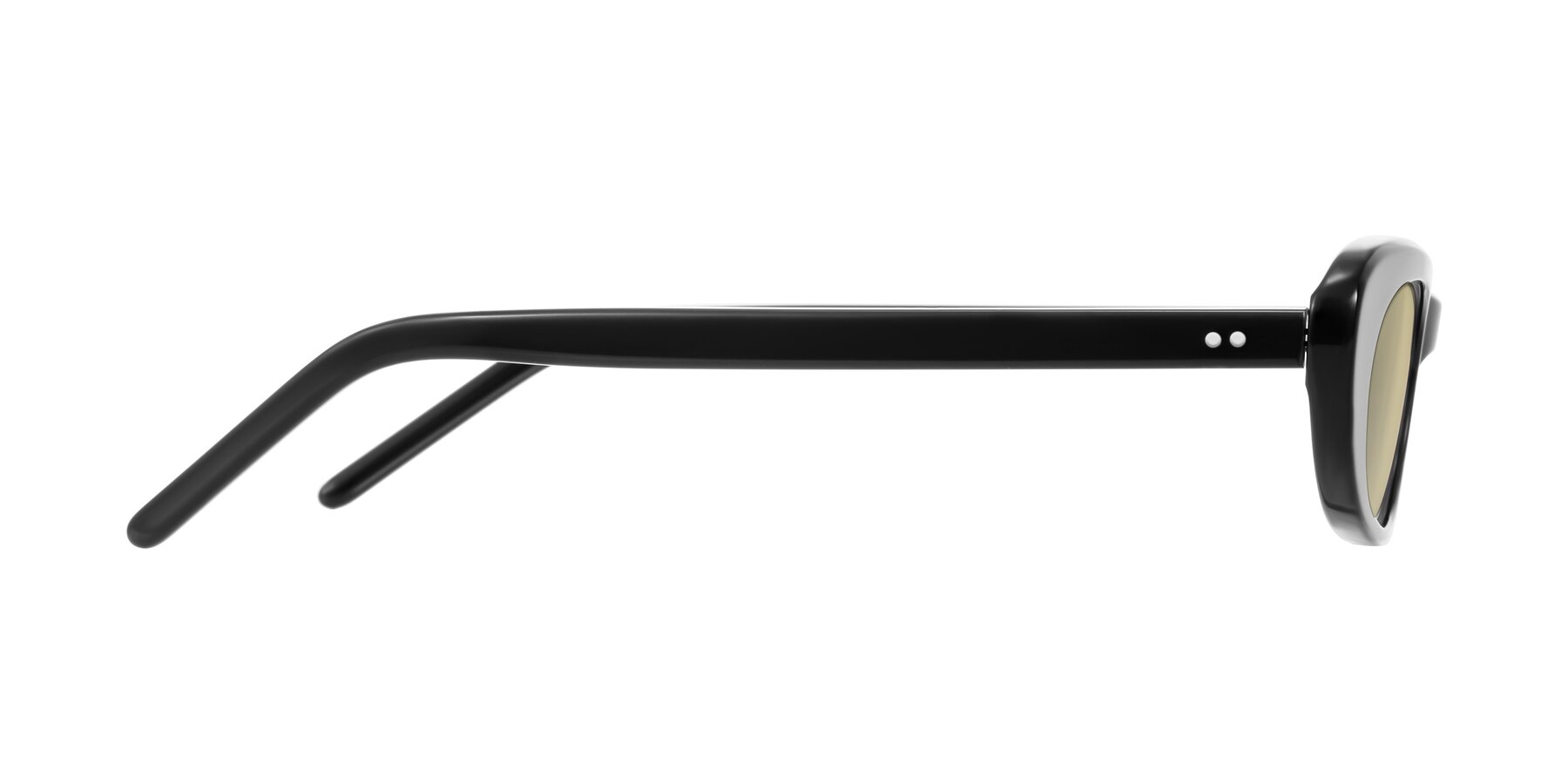 Side of Enzio in Black with Light Champagne Tinted Lenses