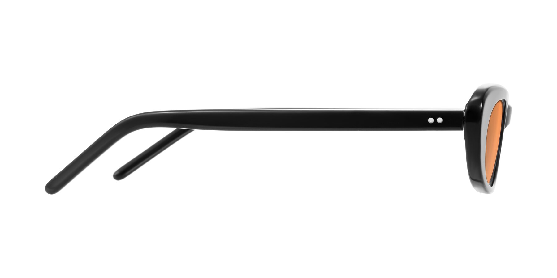Side of Enzio in Black with Medium Orange Tinted Lenses