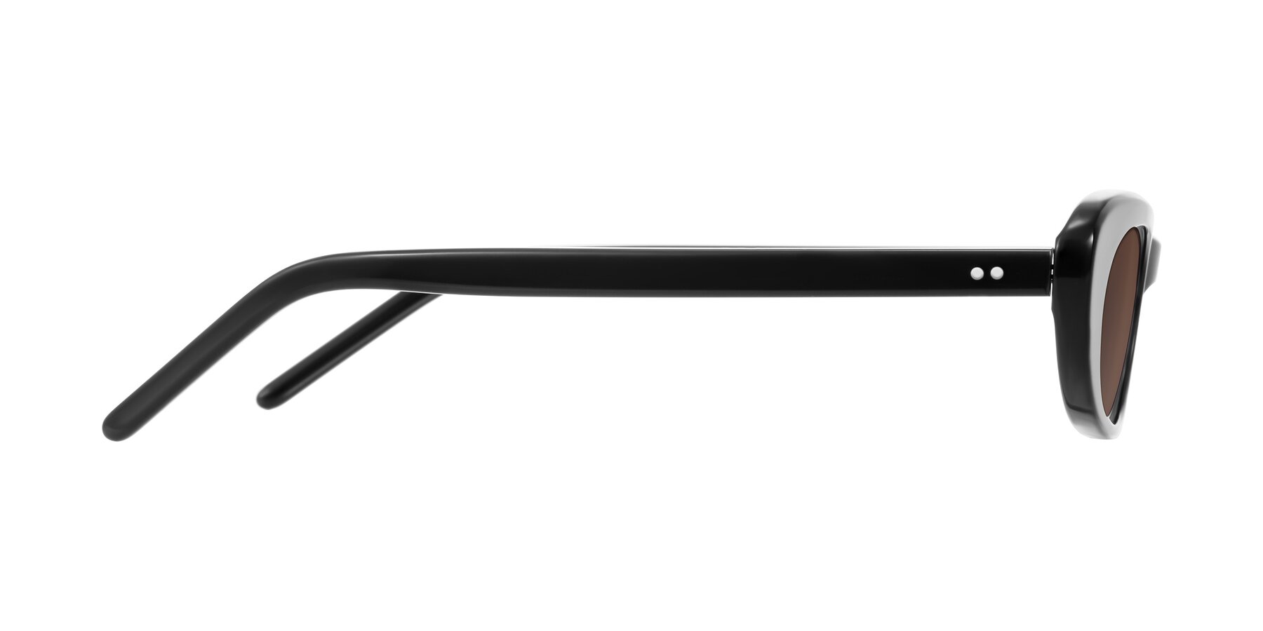 Side of Enzio in Black with Brown Tinted Lenses