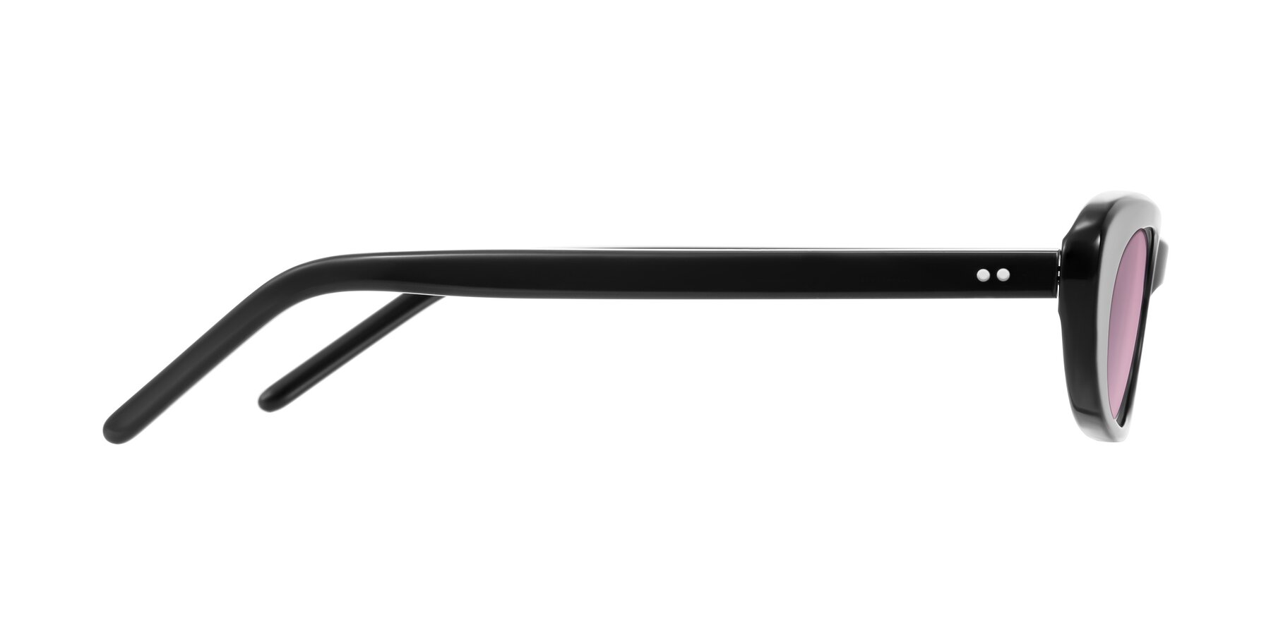 Side of Enzio in Black with Light Wine Tinted Lenses
